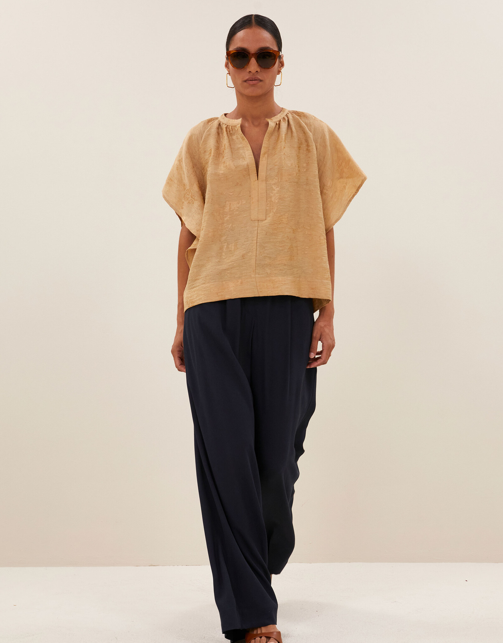 By-bar vina jacquard blouse desert