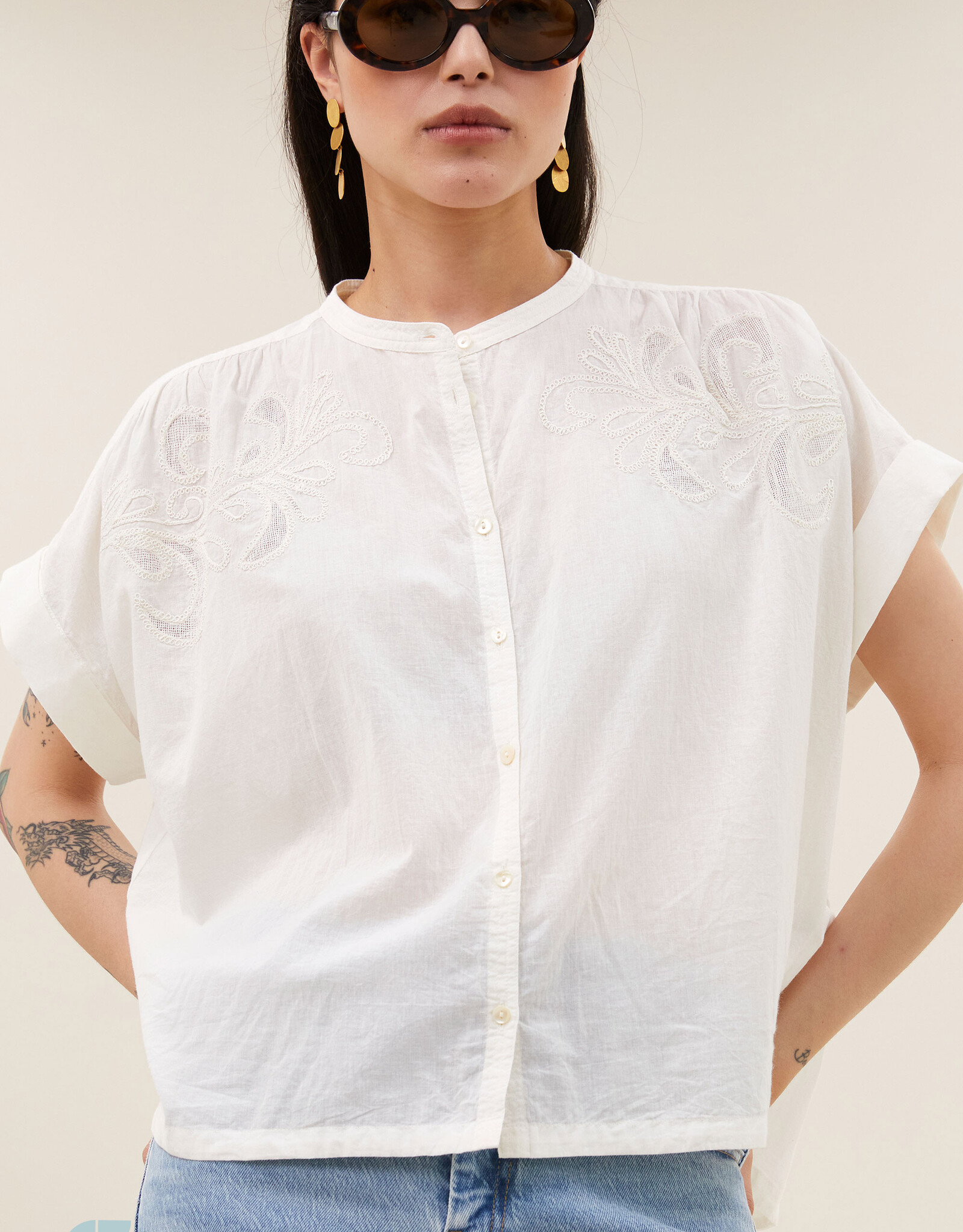 By-bar ally blouse off white