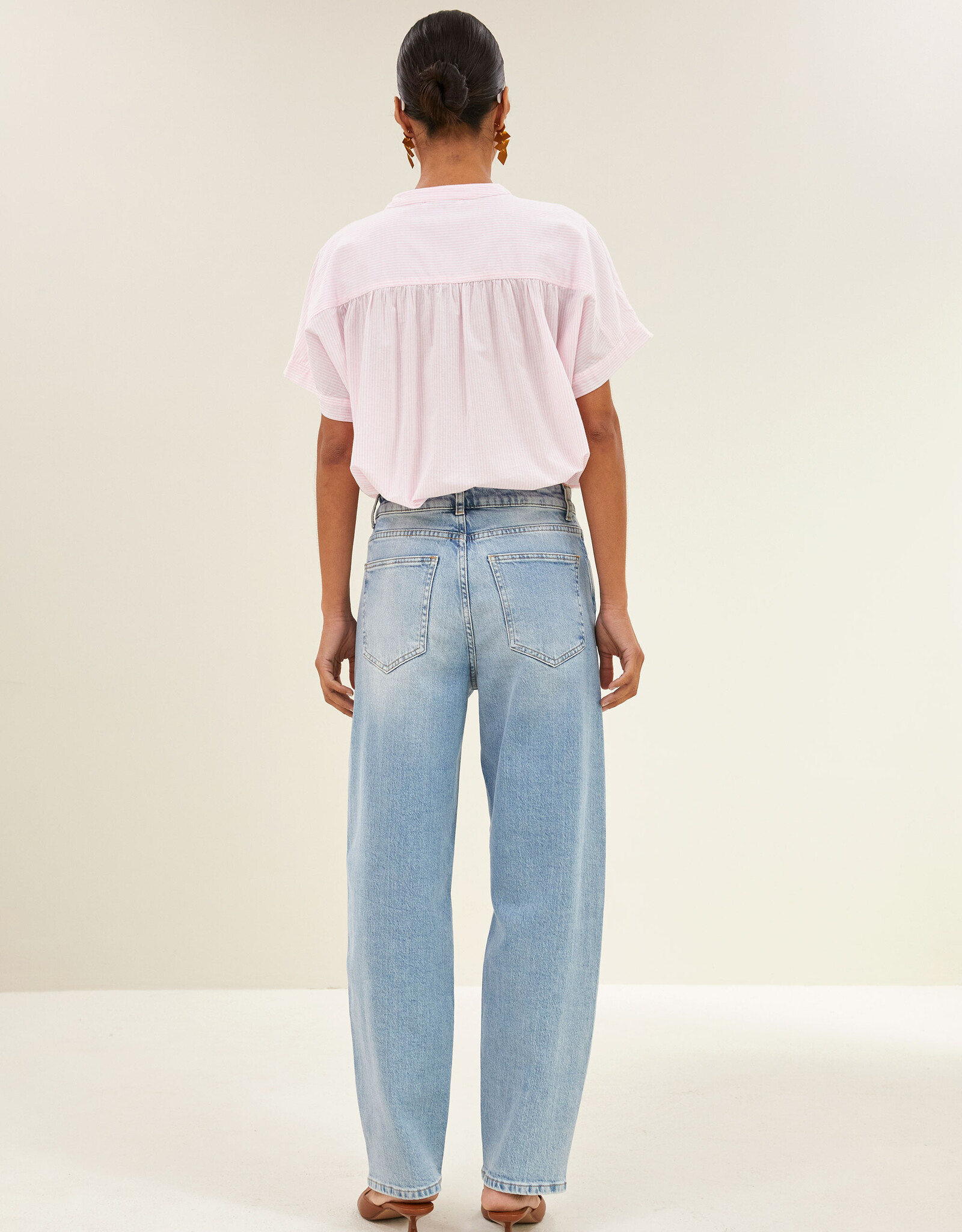 By-bar minte pinstripe blouse pink pin stripe