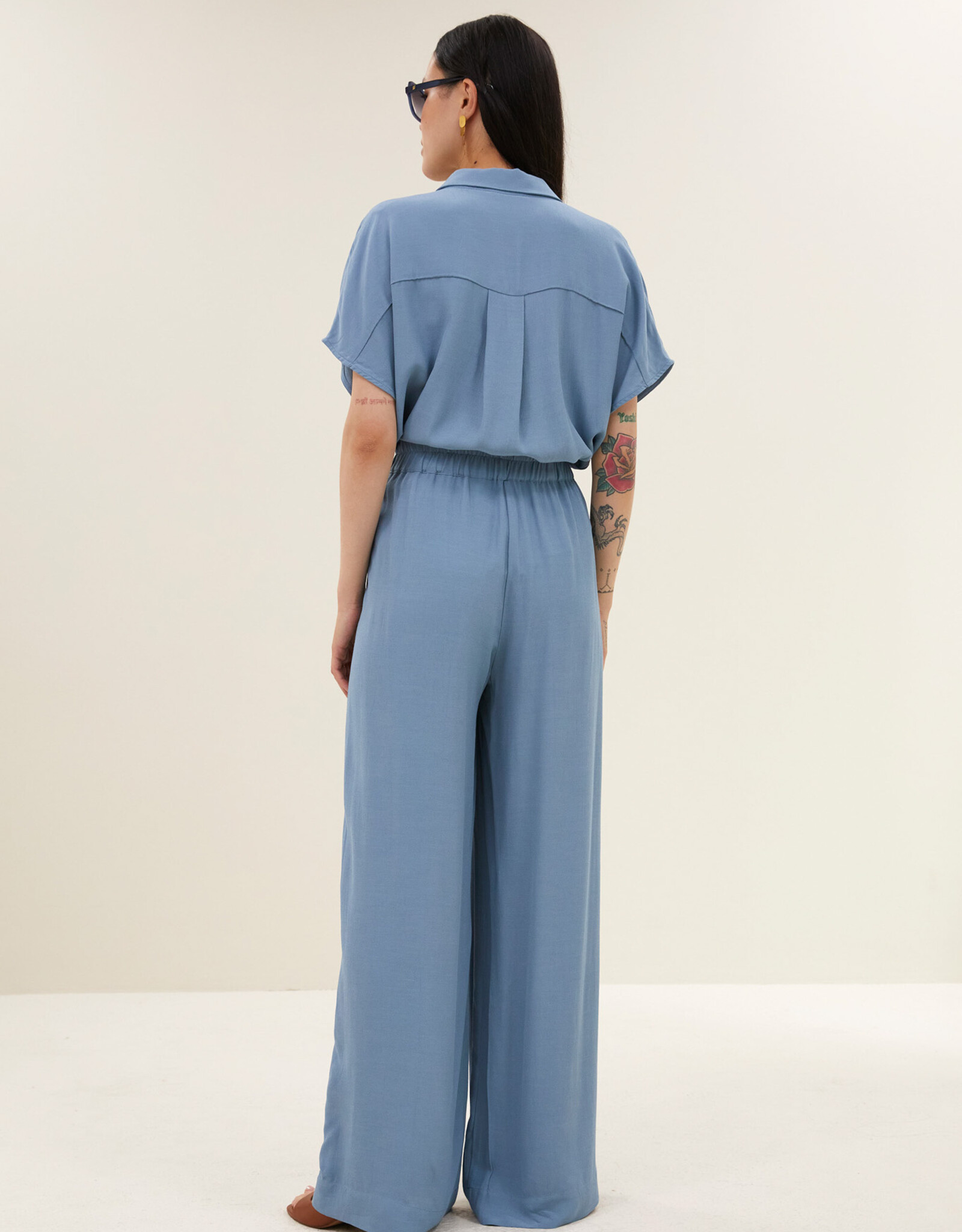 By-bar barley viscose blouse blue stone