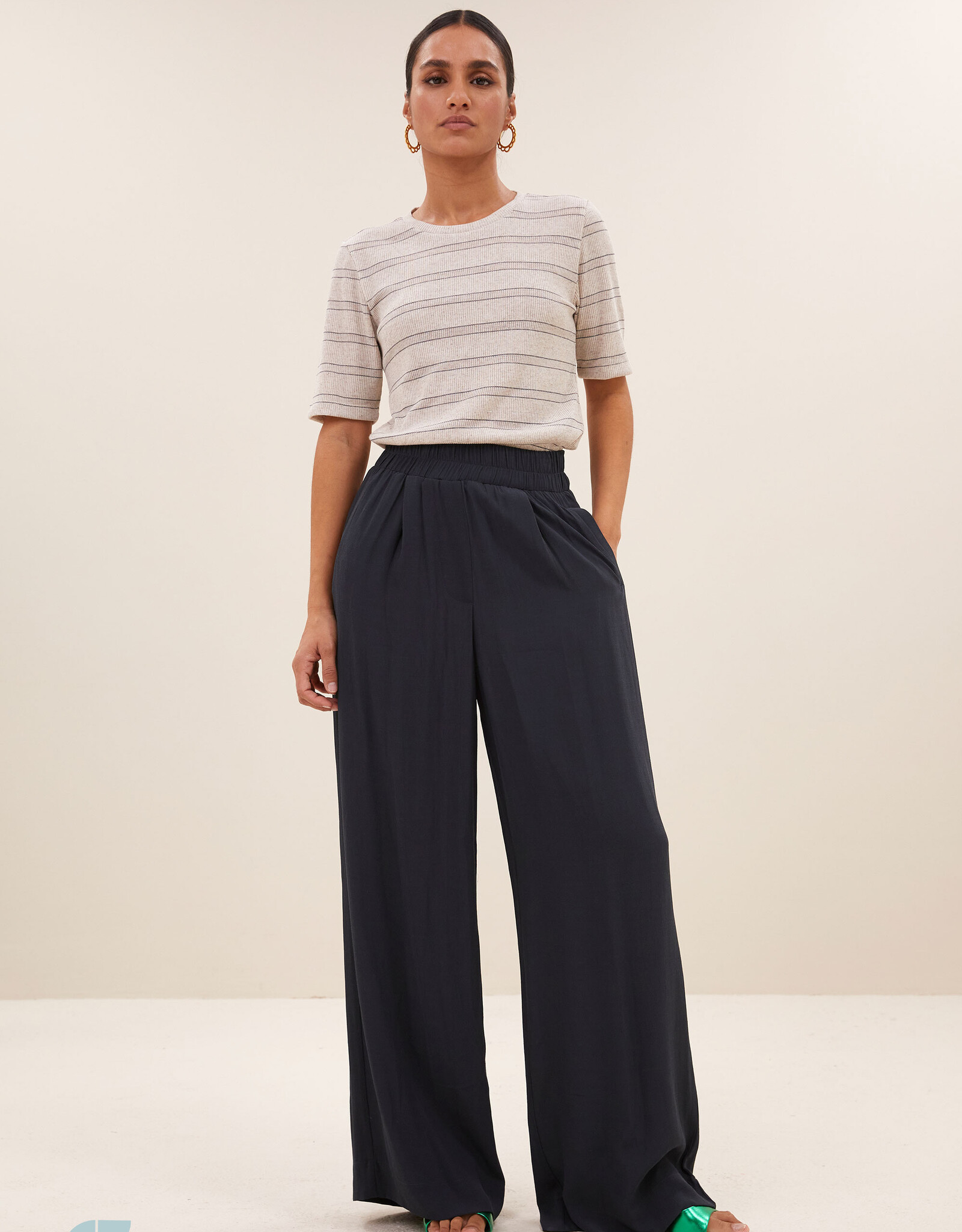 By-bar benji viscose pants graphite SS26