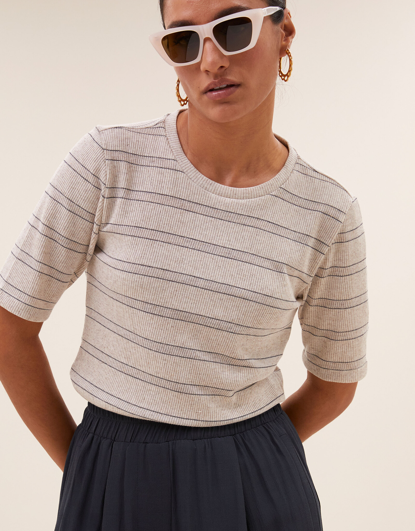 By-bar benji viscose pants graphite SS26