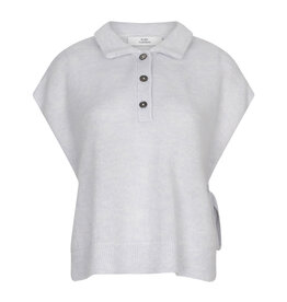 Ruby Tuesday VELIH Alpaca knitted polo strap top Denim blue