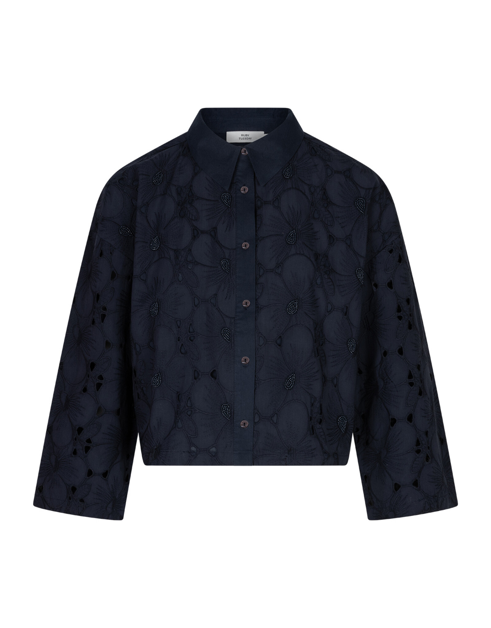 Ruby Tuesday IANTE embroidered+beads shirt blouse Parisian night