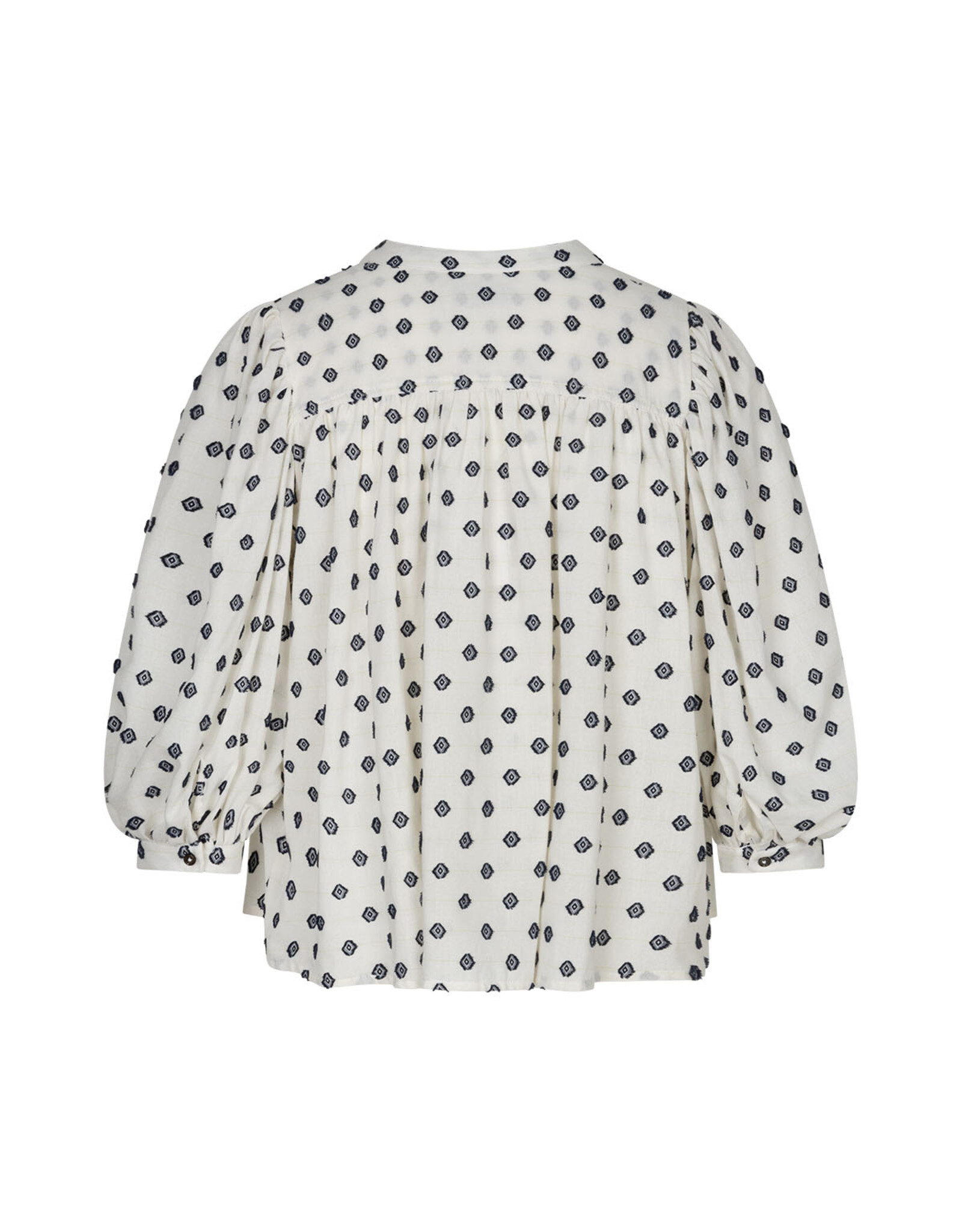 Ruby Tuesday CHERESE Collarles pleats blouse Black OA print