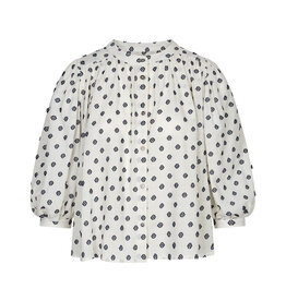 Ruby Tuesday CHERESE Collarles pleats blouse Black OA print