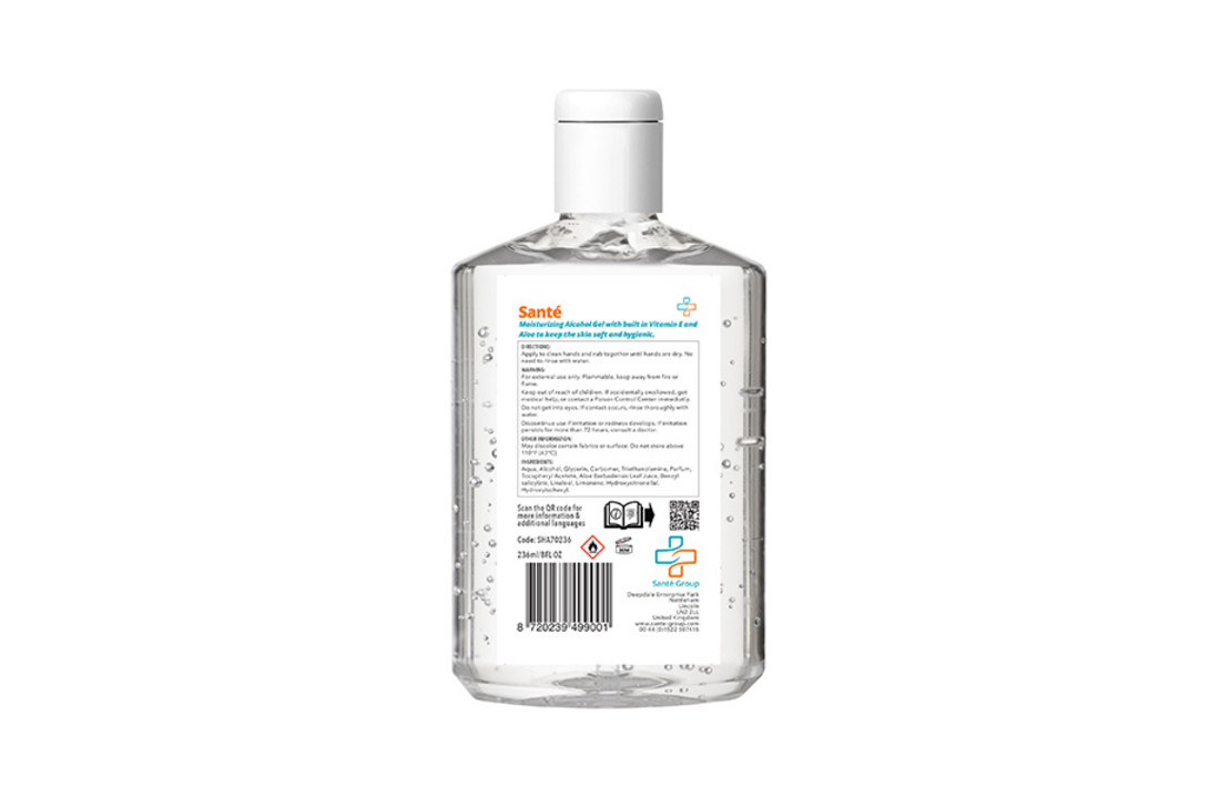 Santé Desinfecterende Handgel Alcohol - 236ml - CTGB goedgekeurd