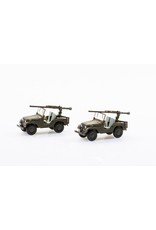 Willys Jeep SET WITH 2 JEEP PAK 58 PANZER ABWEHR KOMPANIE-BAT