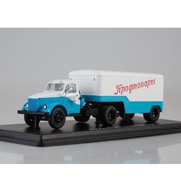 GAZ GAZ-51P tractor truck with PAZ-744 semitrailer(white/blue)