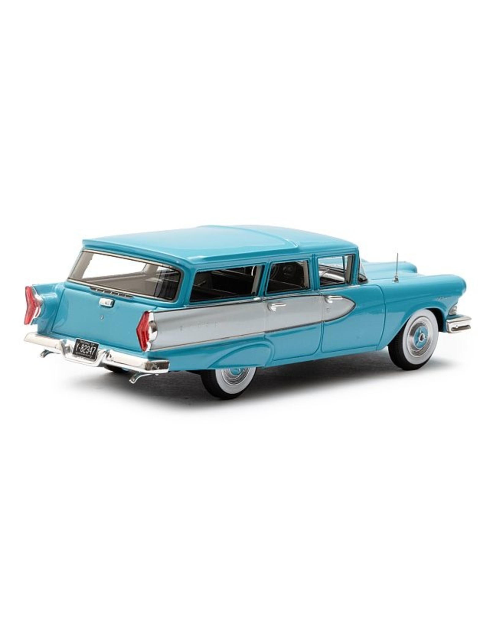 Edsel Edsel Villager break 4-doors(1958)side skirts on the back wheel(blue/white)