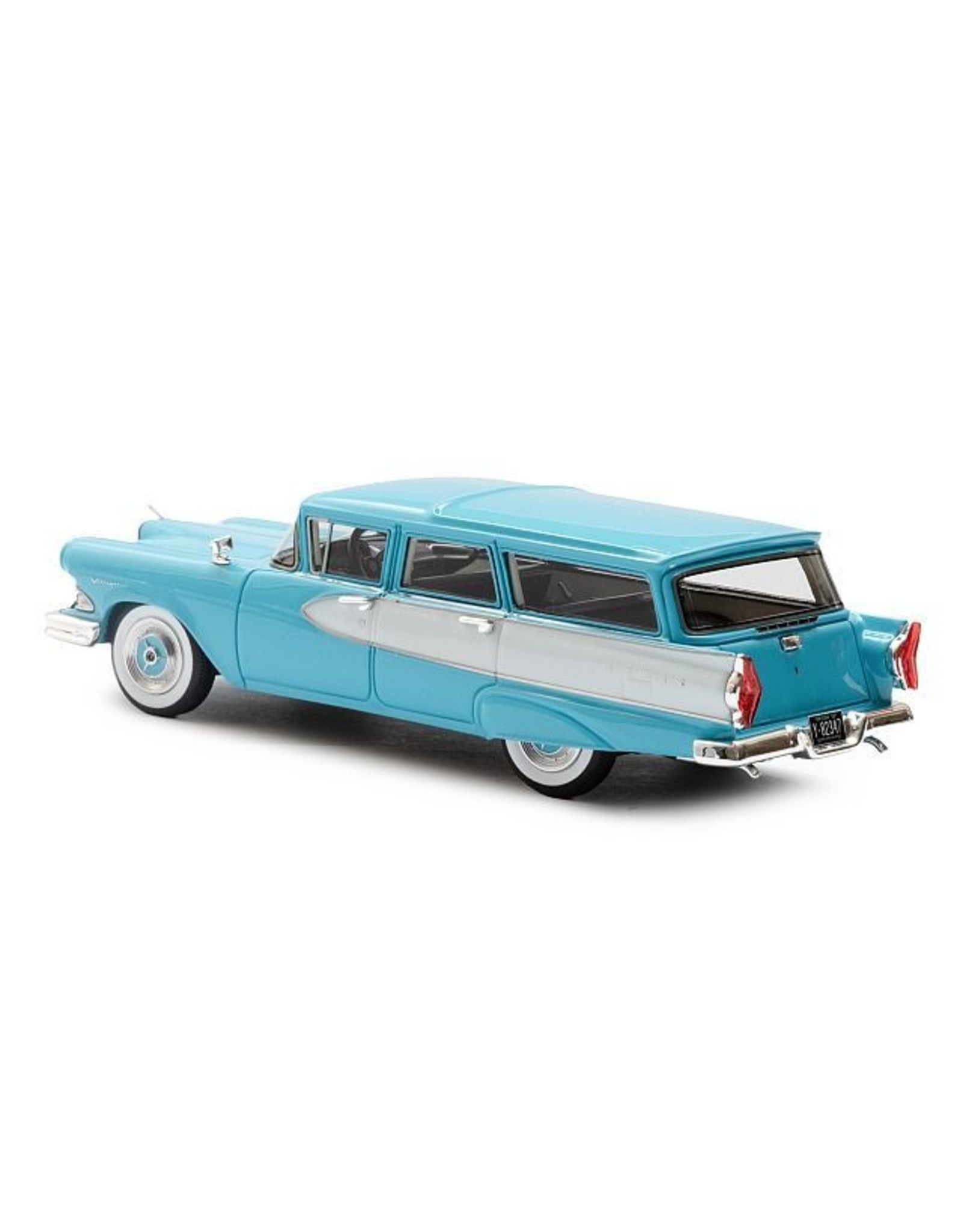 Edsel Edsel Villager break 4-doors(1958)side skirts on the back wheel(blue/white)