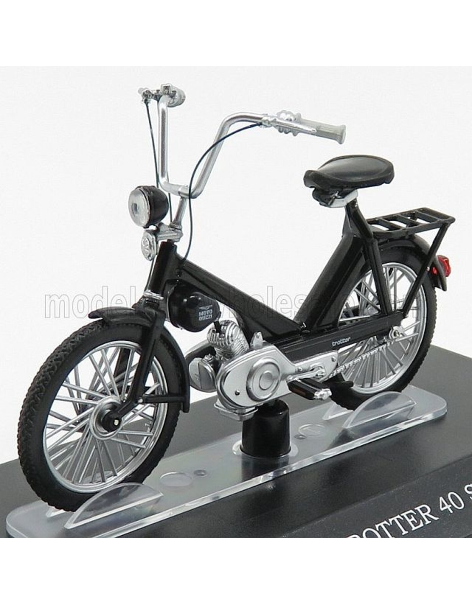 Miniature Moto Morini Dollaro Mobylette 1/18 - Collection Léo Models, Modèle Réduit Sur Socle