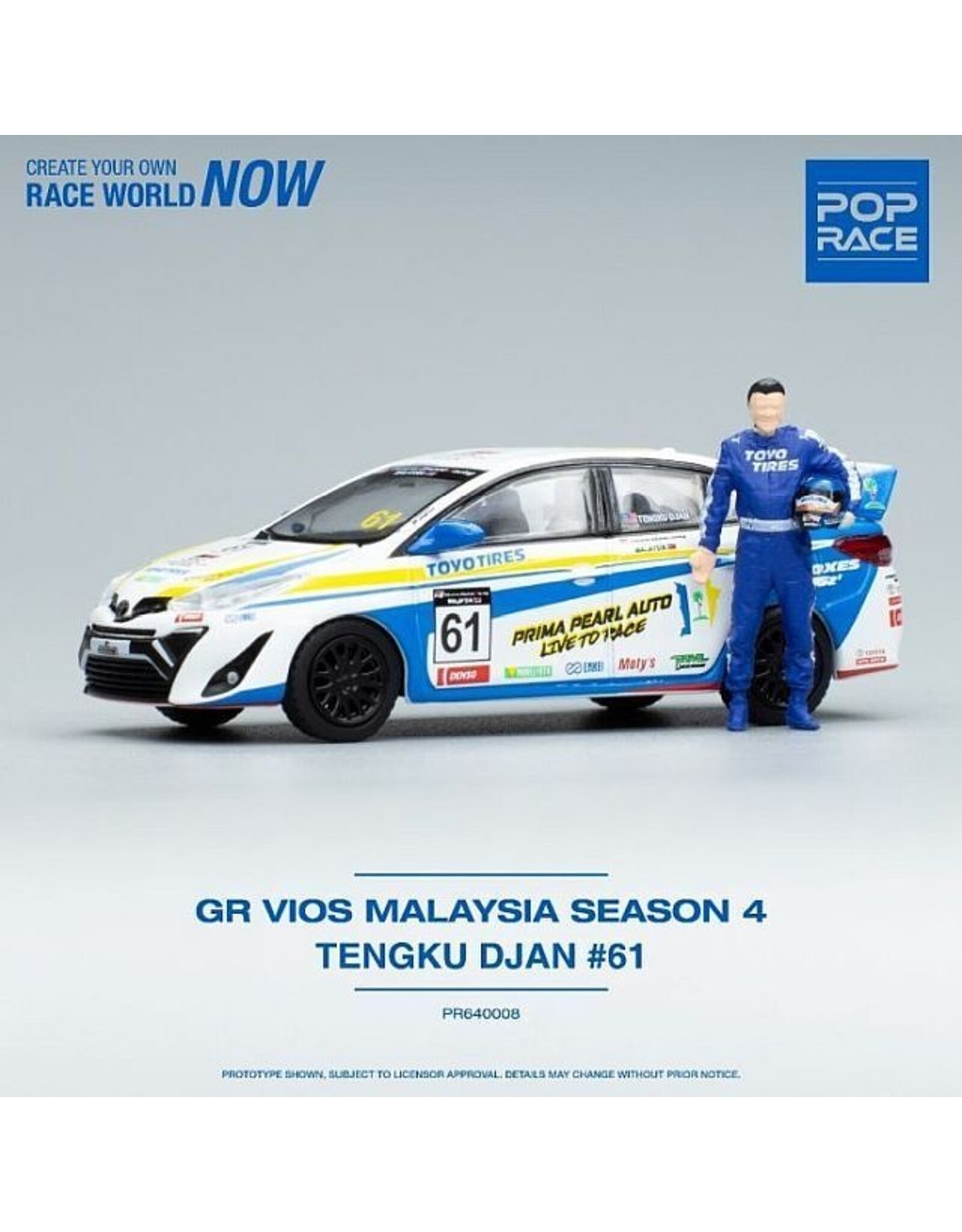 Toyota Gazoo Racing Toyota GR Vios Gazoo Racing(Malaysia Season 4)Tengku Dian Ley #61(w.race figure)
