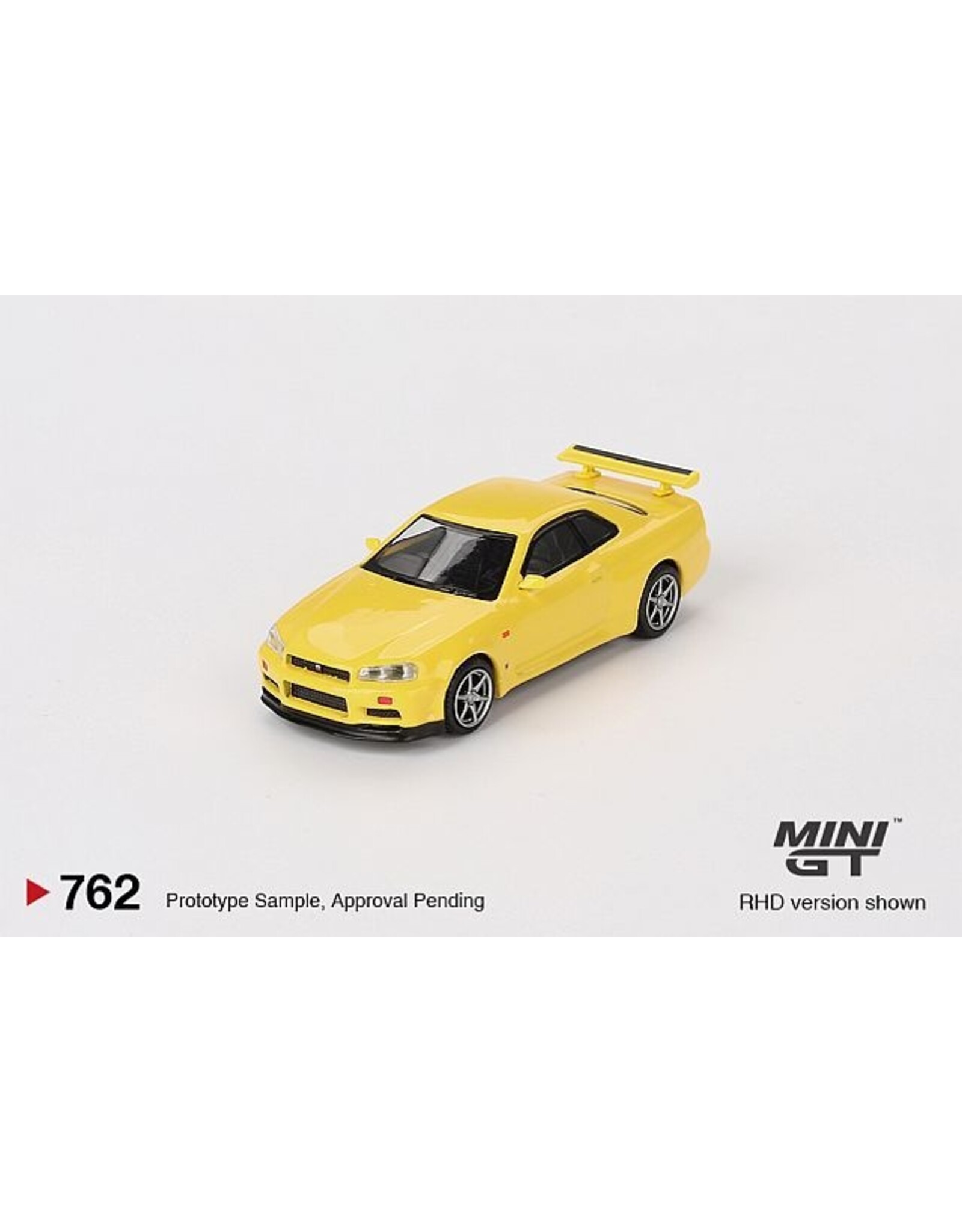 ミニカー MIRAGE GT-R V-spec(R34) Lightning Yellow MINIGT.com – Welcome to the World of 1:64!