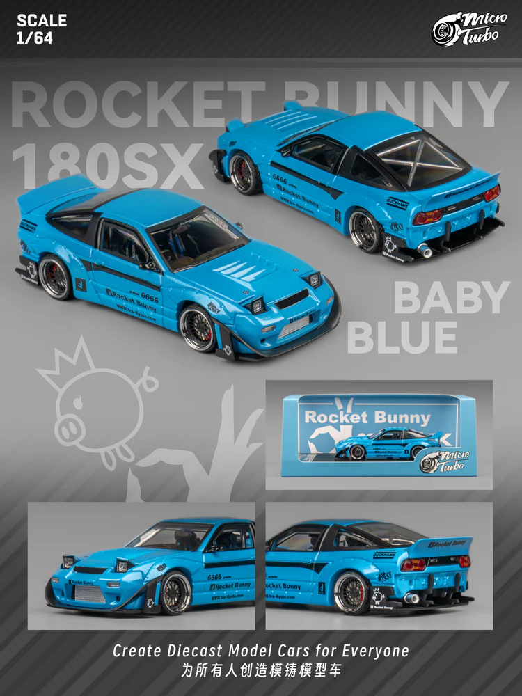 180SX RocketBunny ロケットバニー ミニカー Art-Toys - Rocket Bunny 180SX(baby blue)