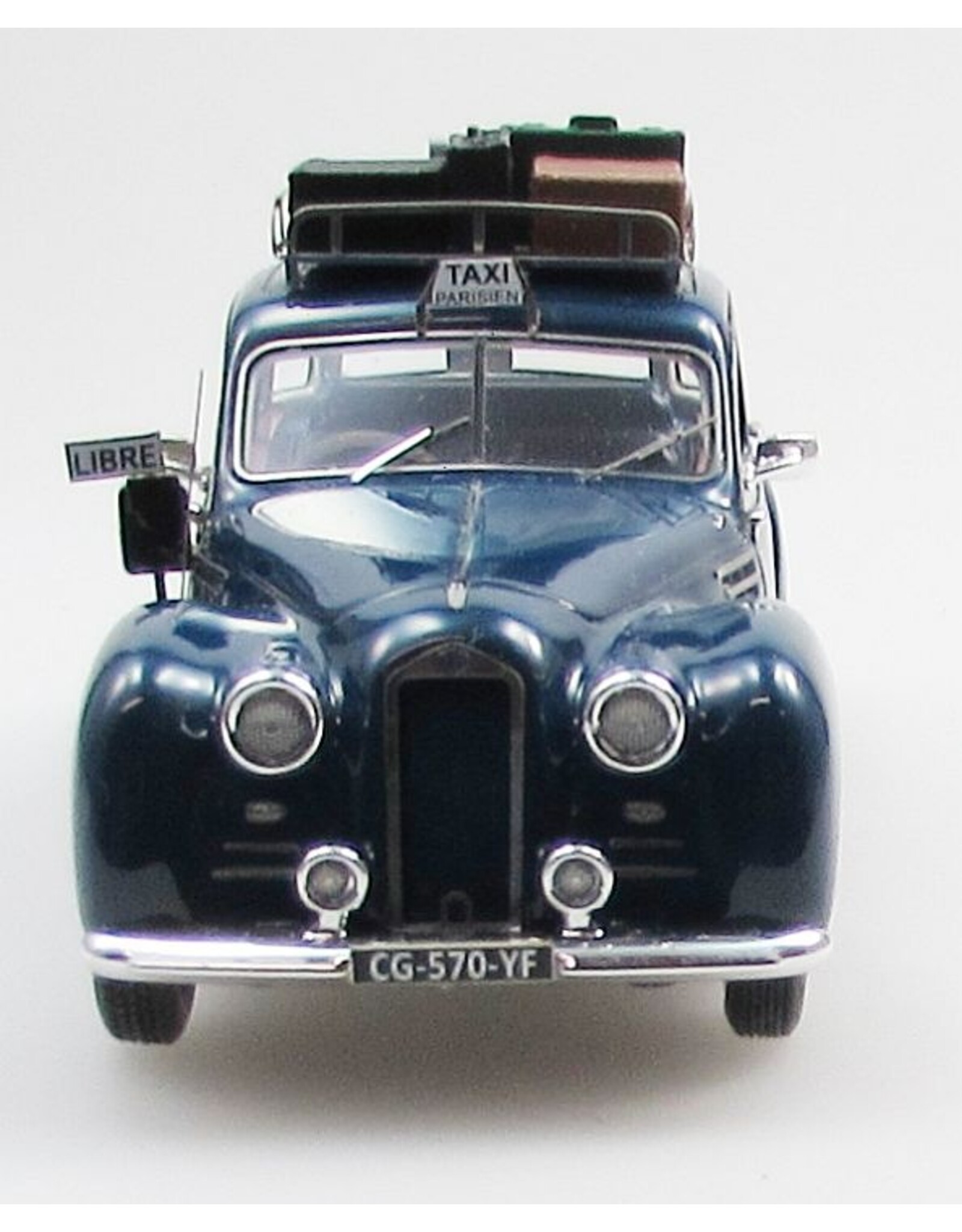 Delage by Autobineau. Delage D6-3L 4-door sedan by Autobineau-Paris Taxi(1948-54)with load on the roof(blue)