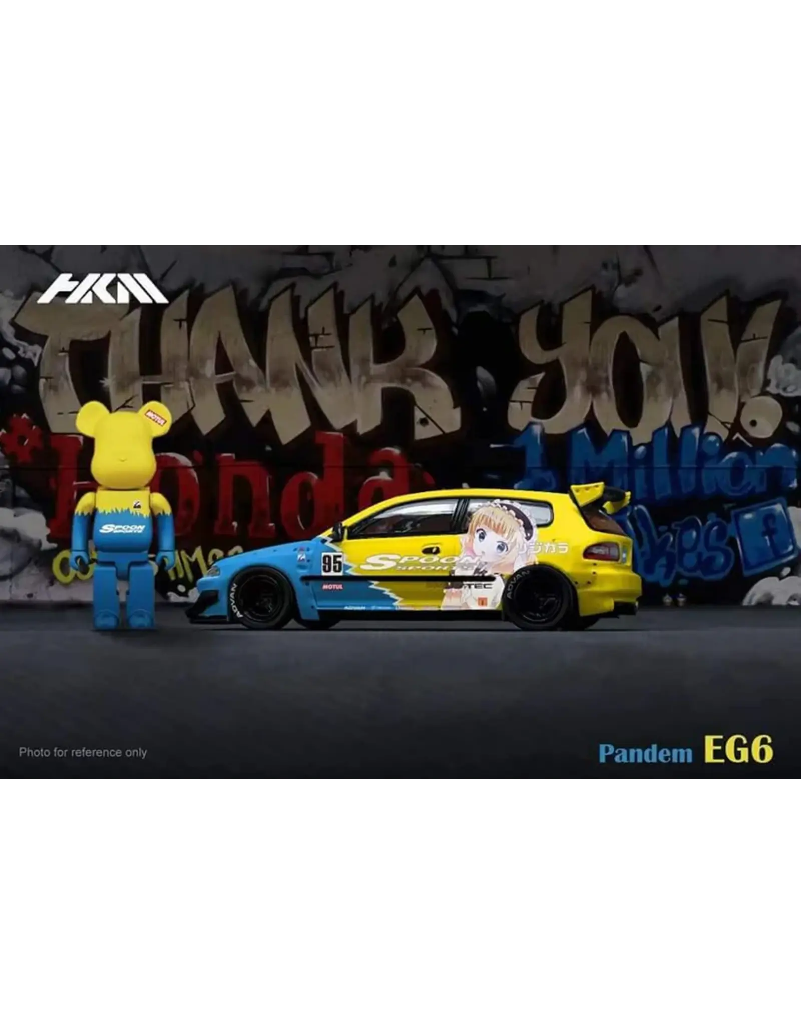 Honda Rocket Bunny Spoon Honda Civic EG6 with Bear Brik figure