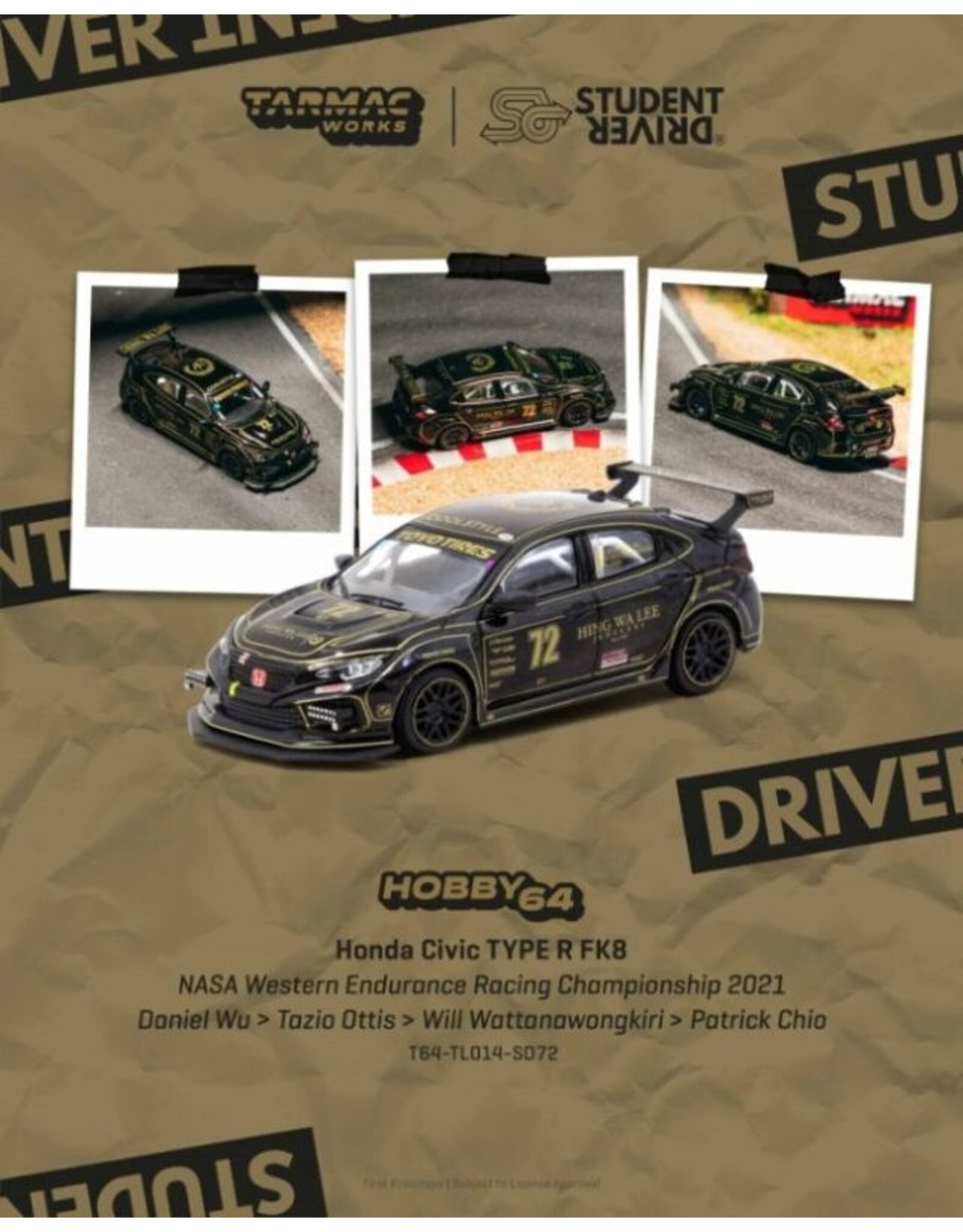 Honda Honda Civic Type R FK8 #72 Black NASA Western Endurance Racing Championship(2021)