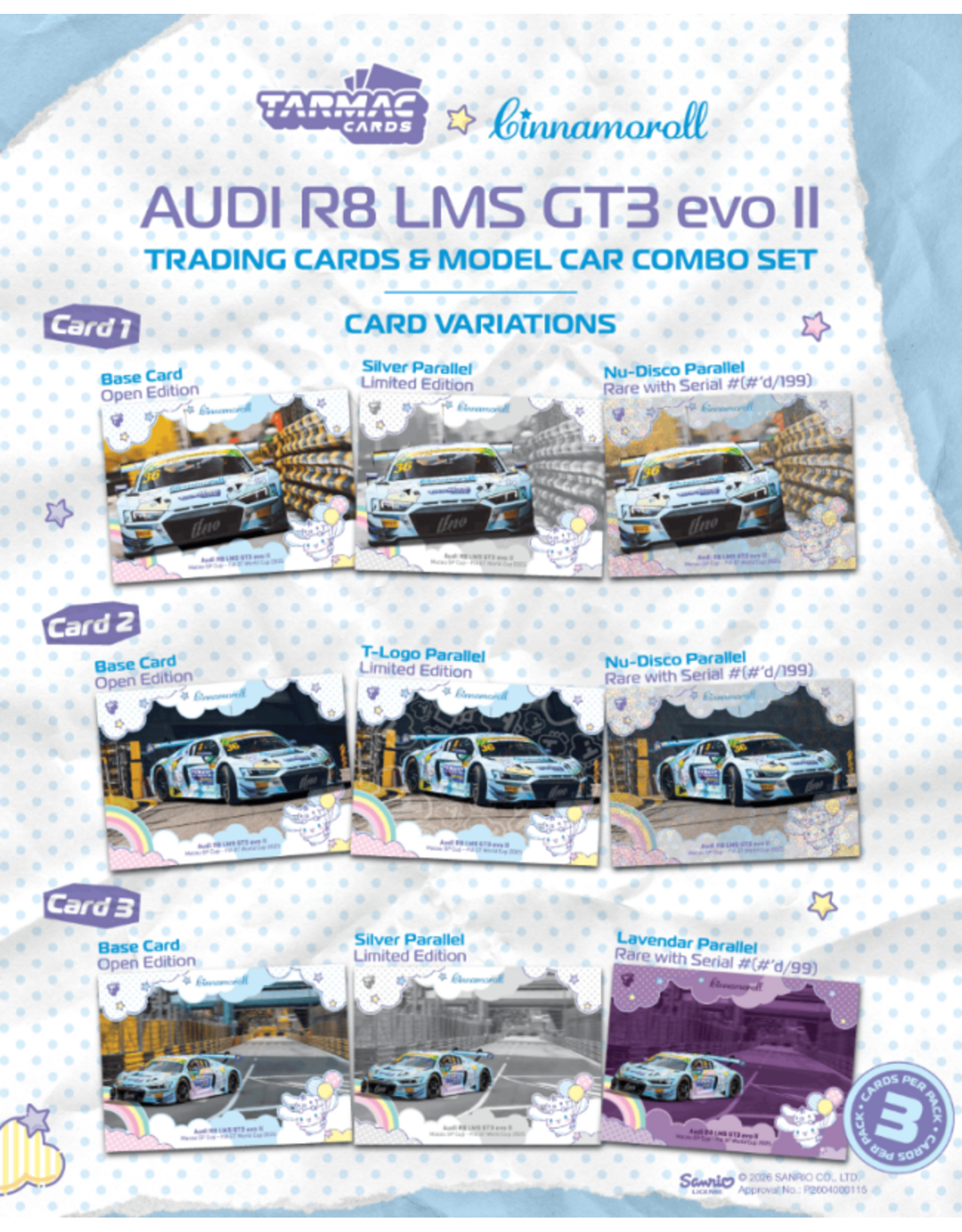 Audi Audi R8 LMS GT3 Evo II #36(Uno Racing)Macau GT 2025)+ diorama + card