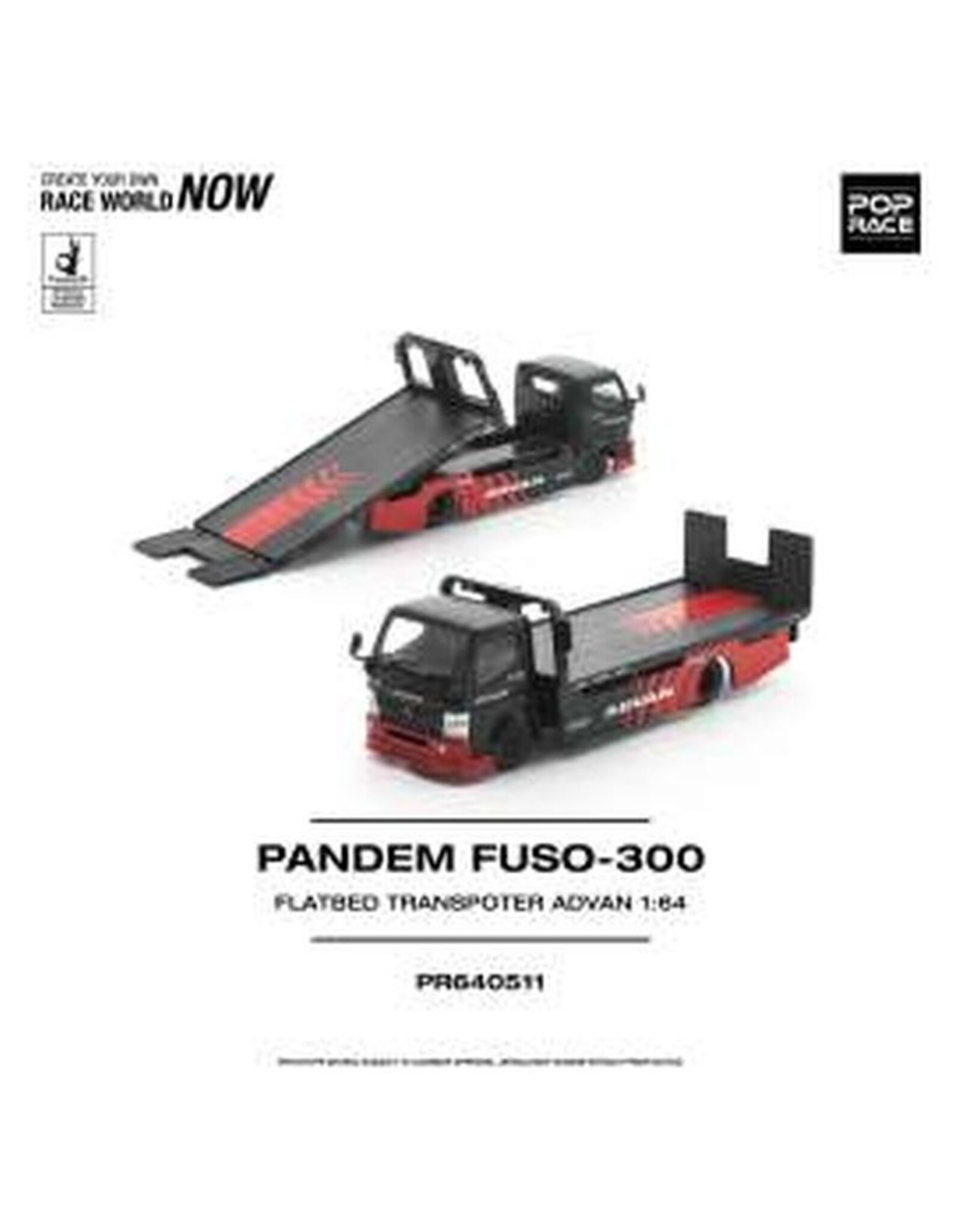 Mitsubishi Mitsubishi Fuso 300 flatbed car transporter(Advan)black/red