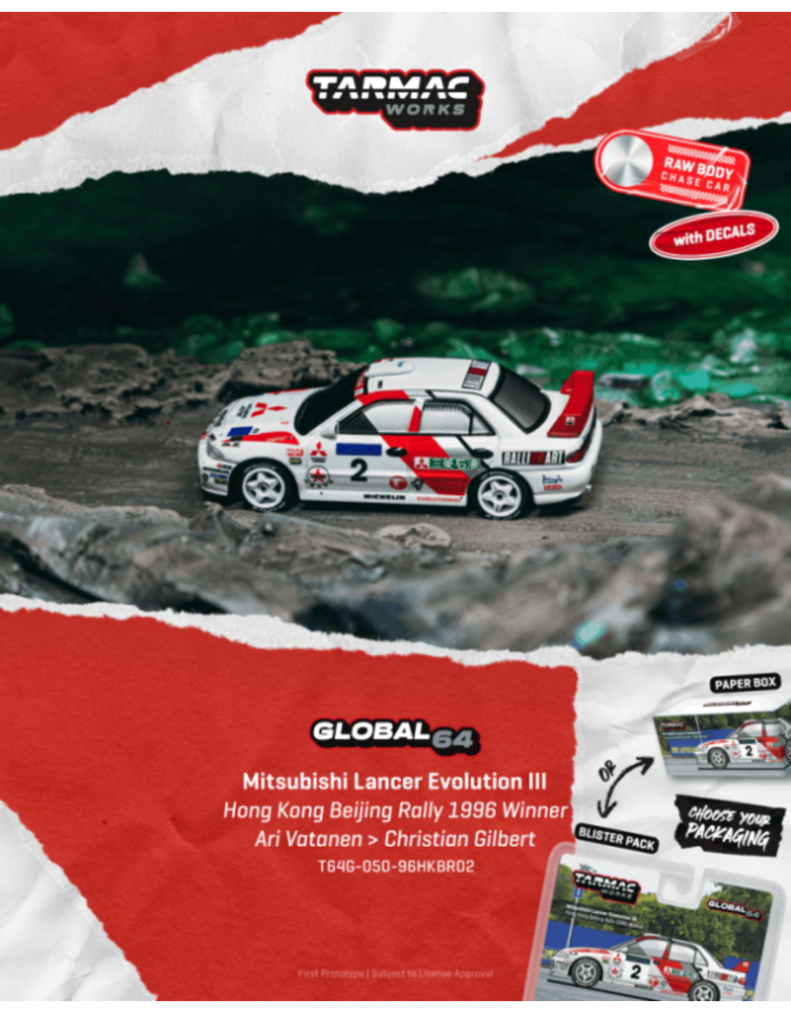 Mitsubishi Mitsubishi Lancer Evo III(Ari Vatanen/Christian Gilbert)Hong Kong-Beijing Rally Winner 1996