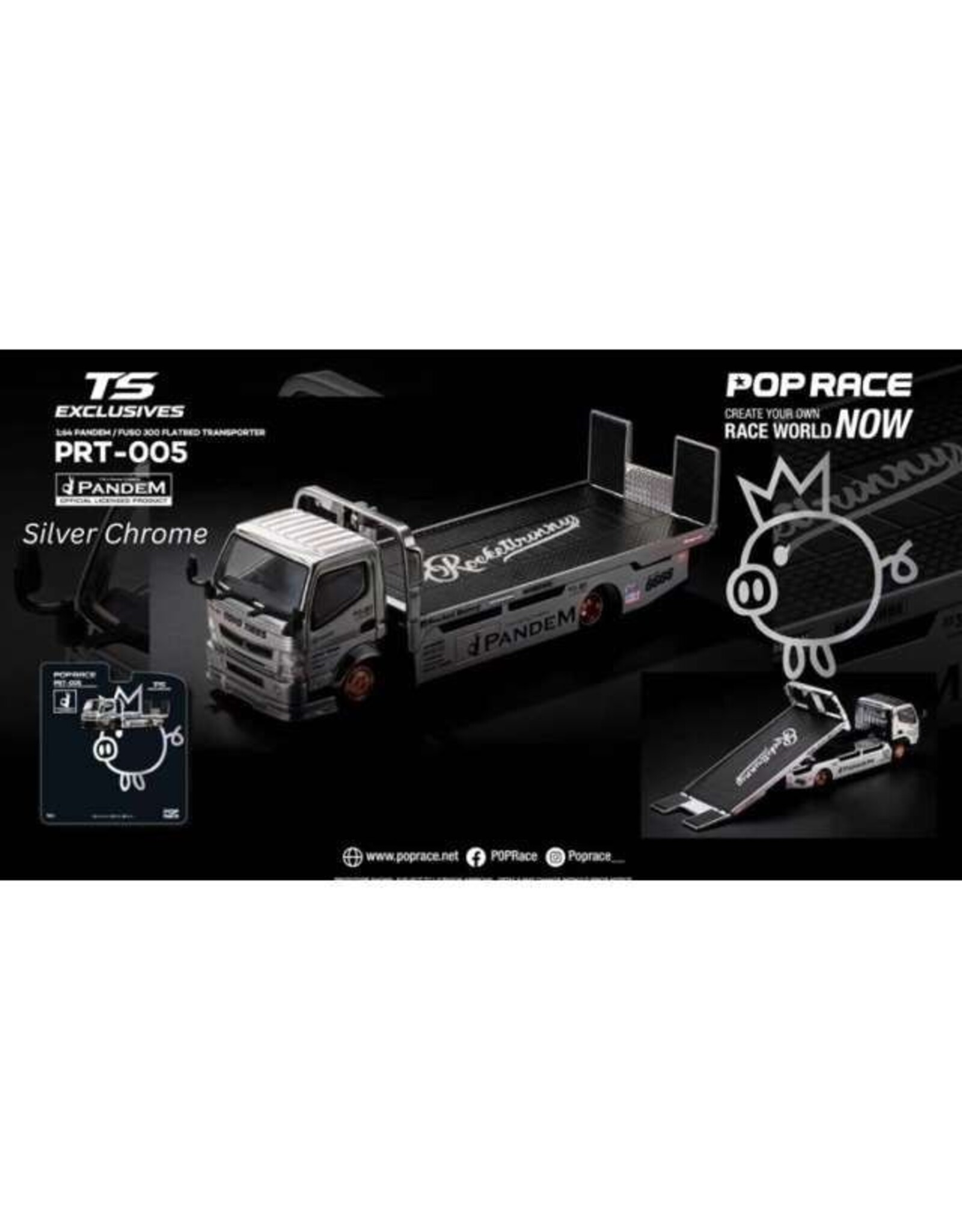 Mitsubishi Pandem Fuso 300 Flatbed Transporter(silver chrome)Tokyo Exclusive