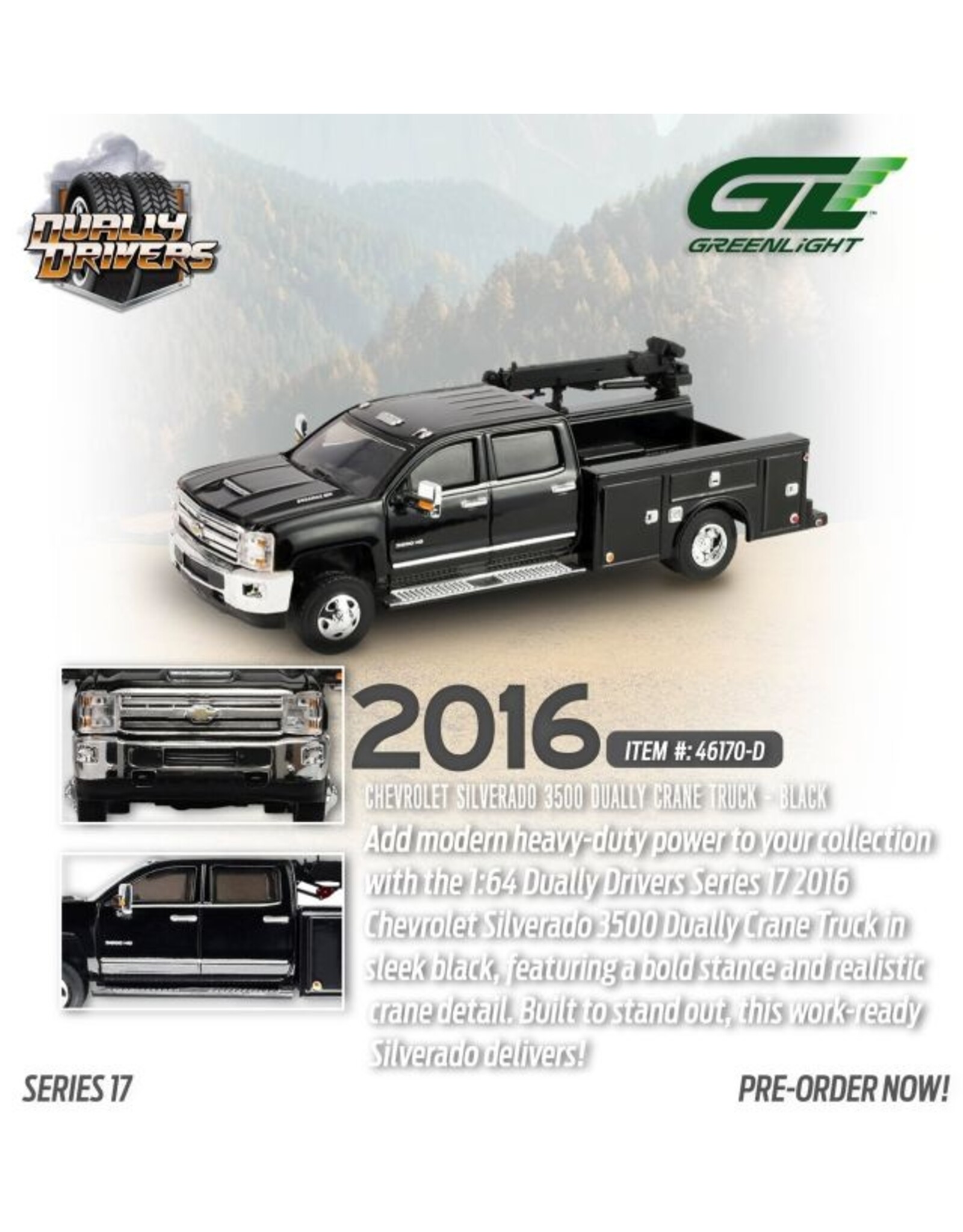 Chevrolet Chevrolet Silverado 3500 dually crane truck(black)2016