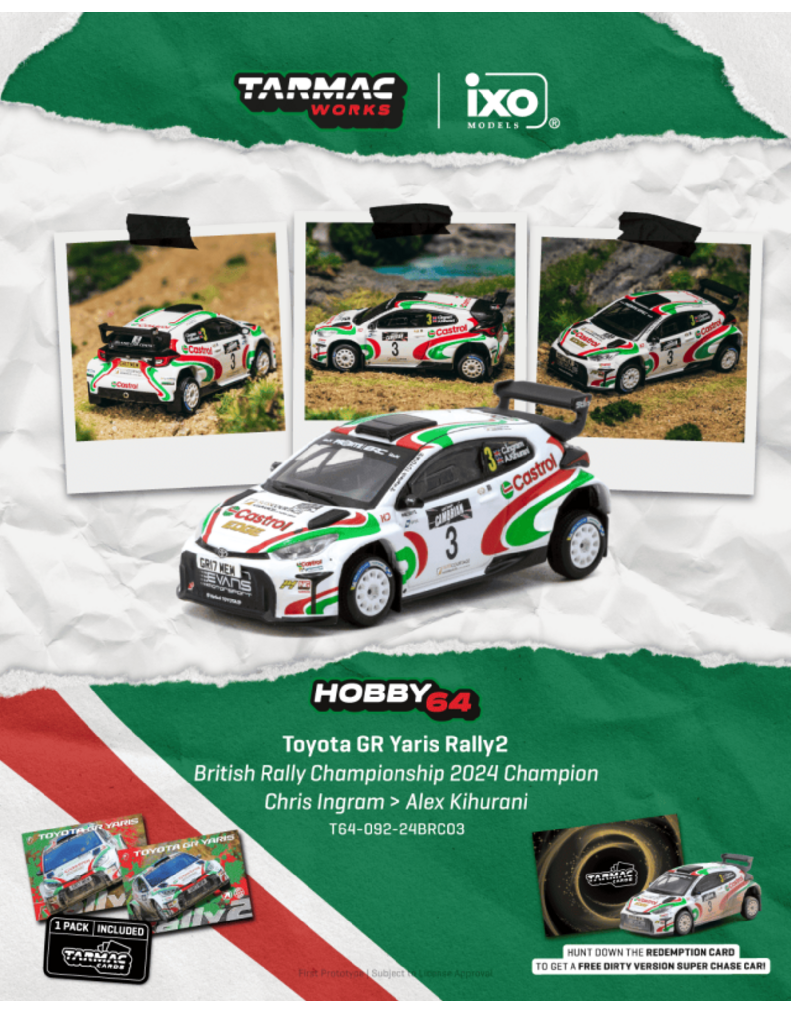 Toyota Toyota Yaris GR Rally1 Hybrid #3(Cris Ingram)British Rally Championship Champion 2024(w.trading cards)