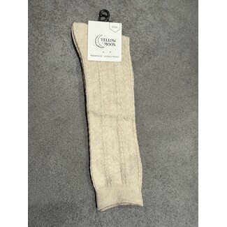 Yellowmoon kniekous beige kabel print