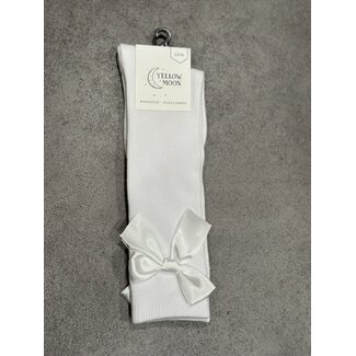 Yellowmoon kniekous white met strik