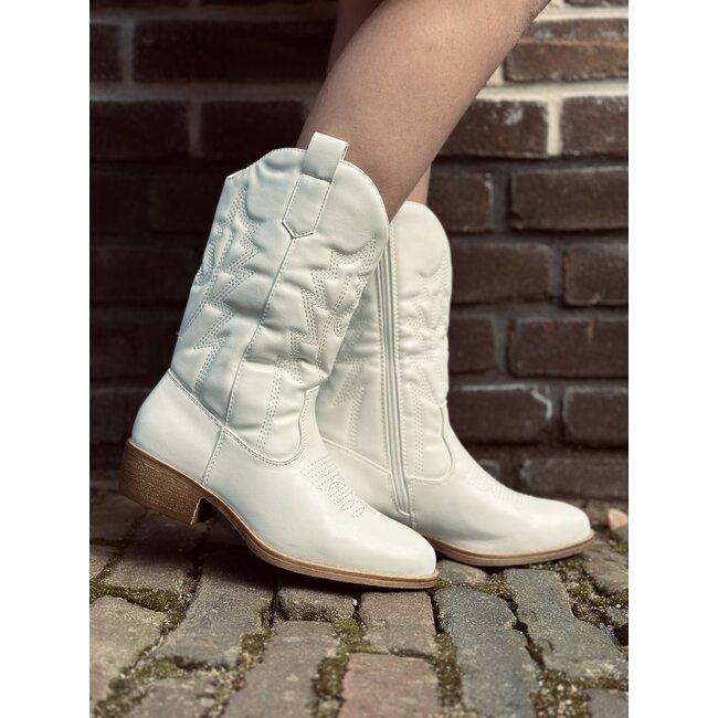 Livia high cowboy boots white