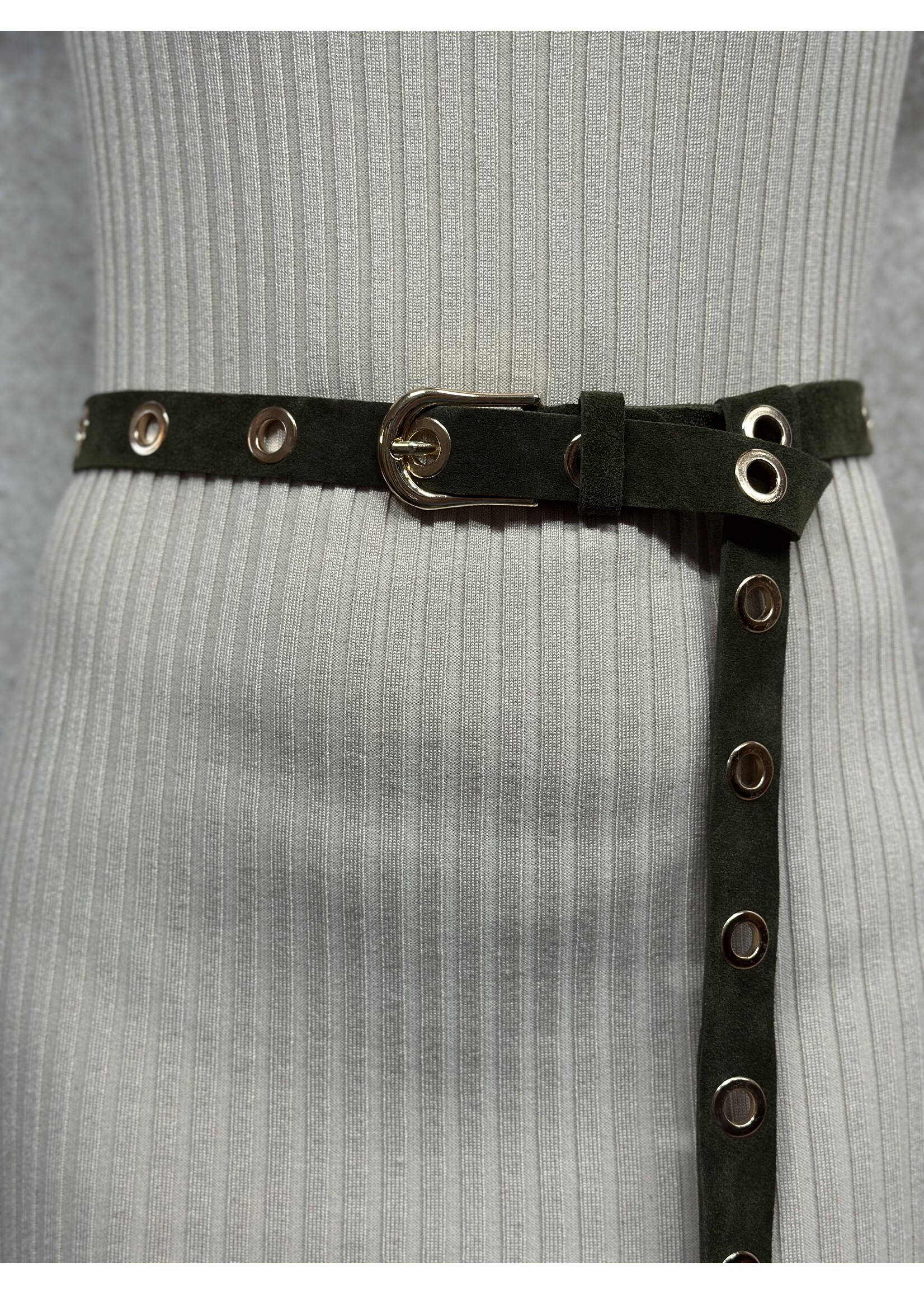 Ysanne belt suede green/gold