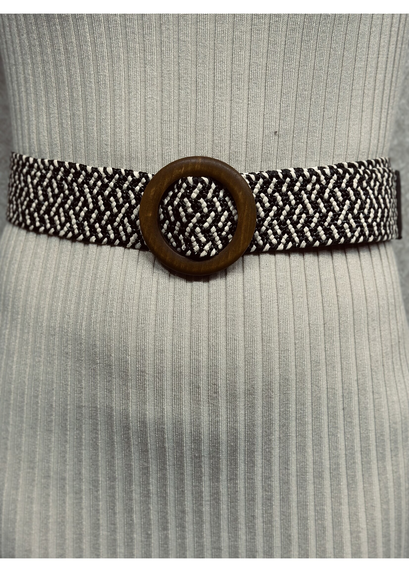 Ilse stretch belt beige/zwart