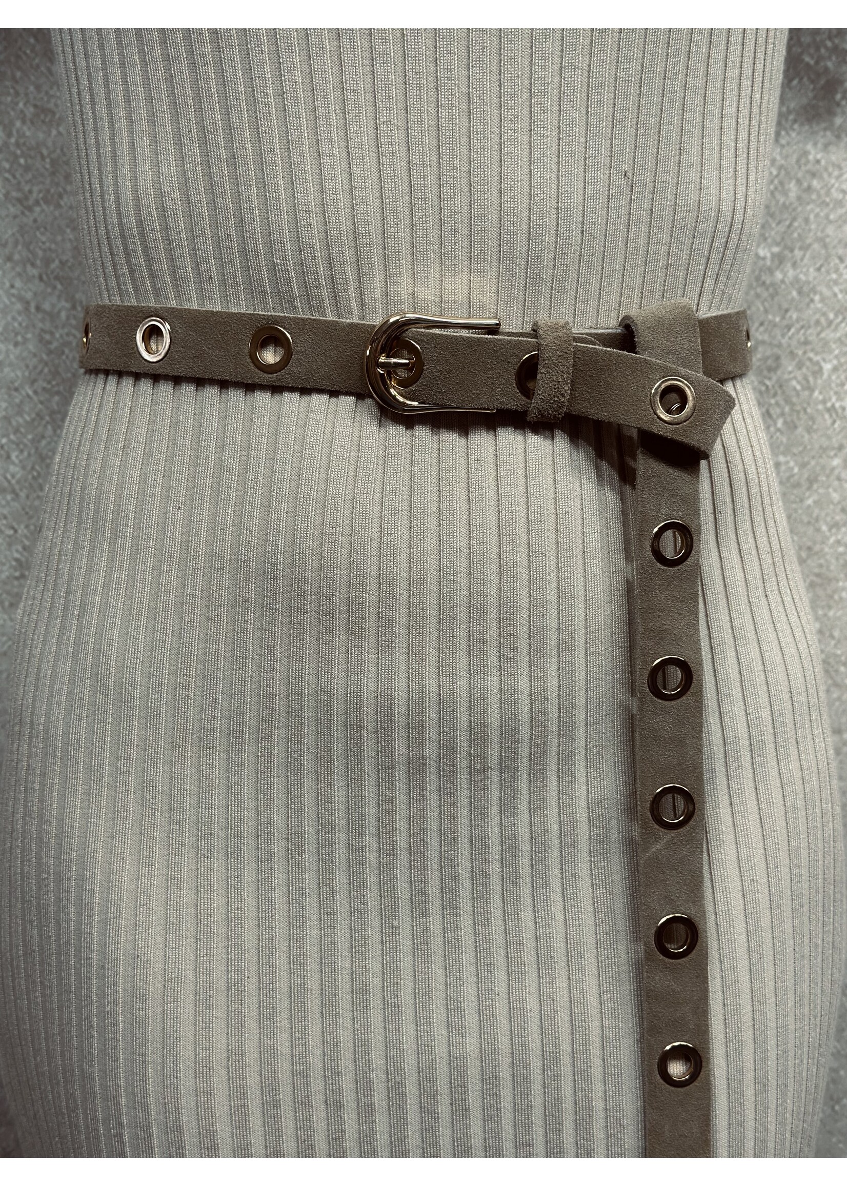Ysanne belt suede light brown/gold