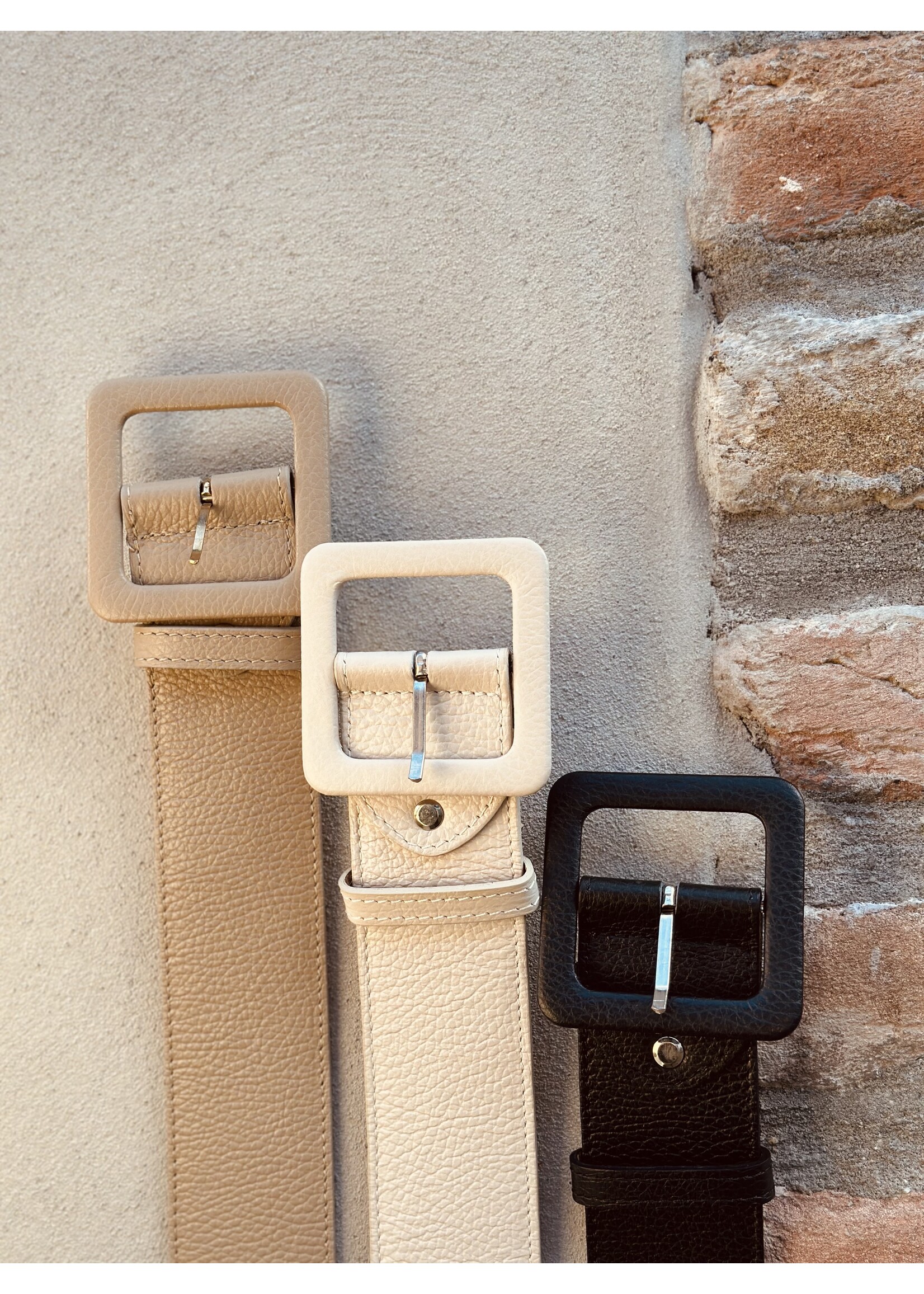 Isha belt leather look taupe