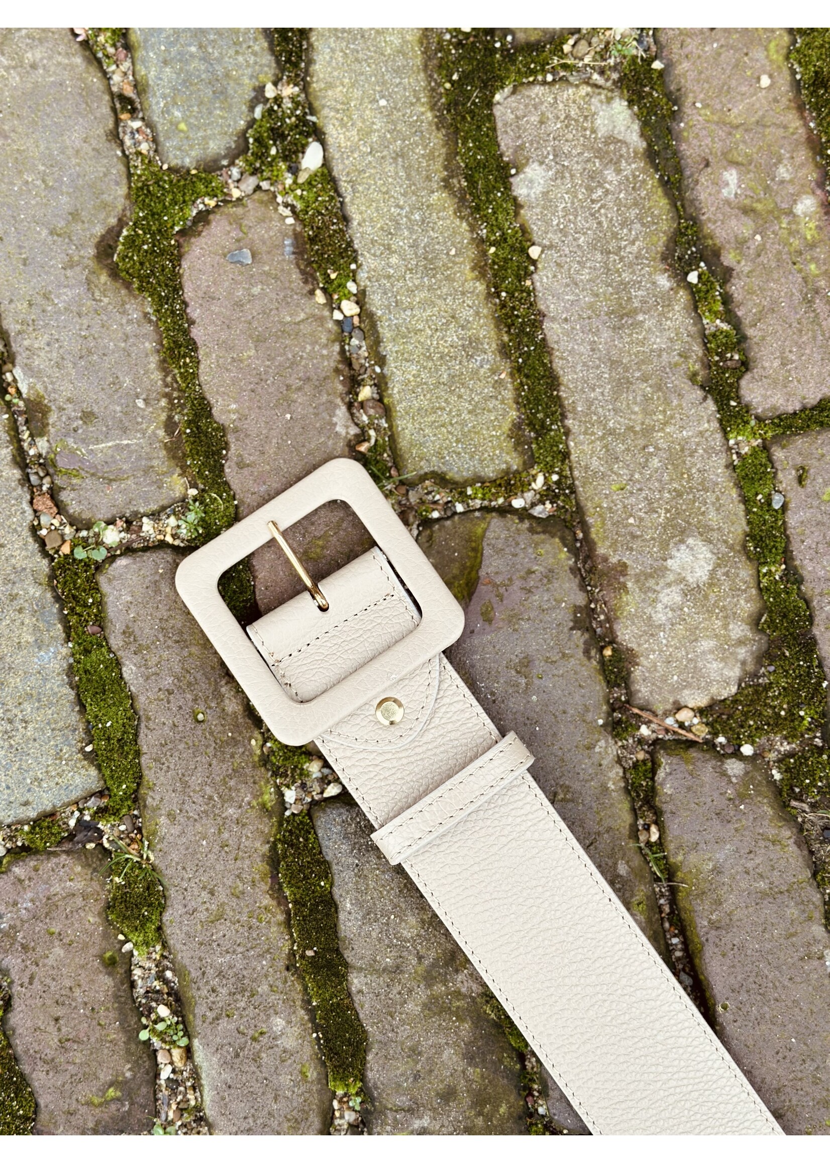 Isha belt leather look taupe