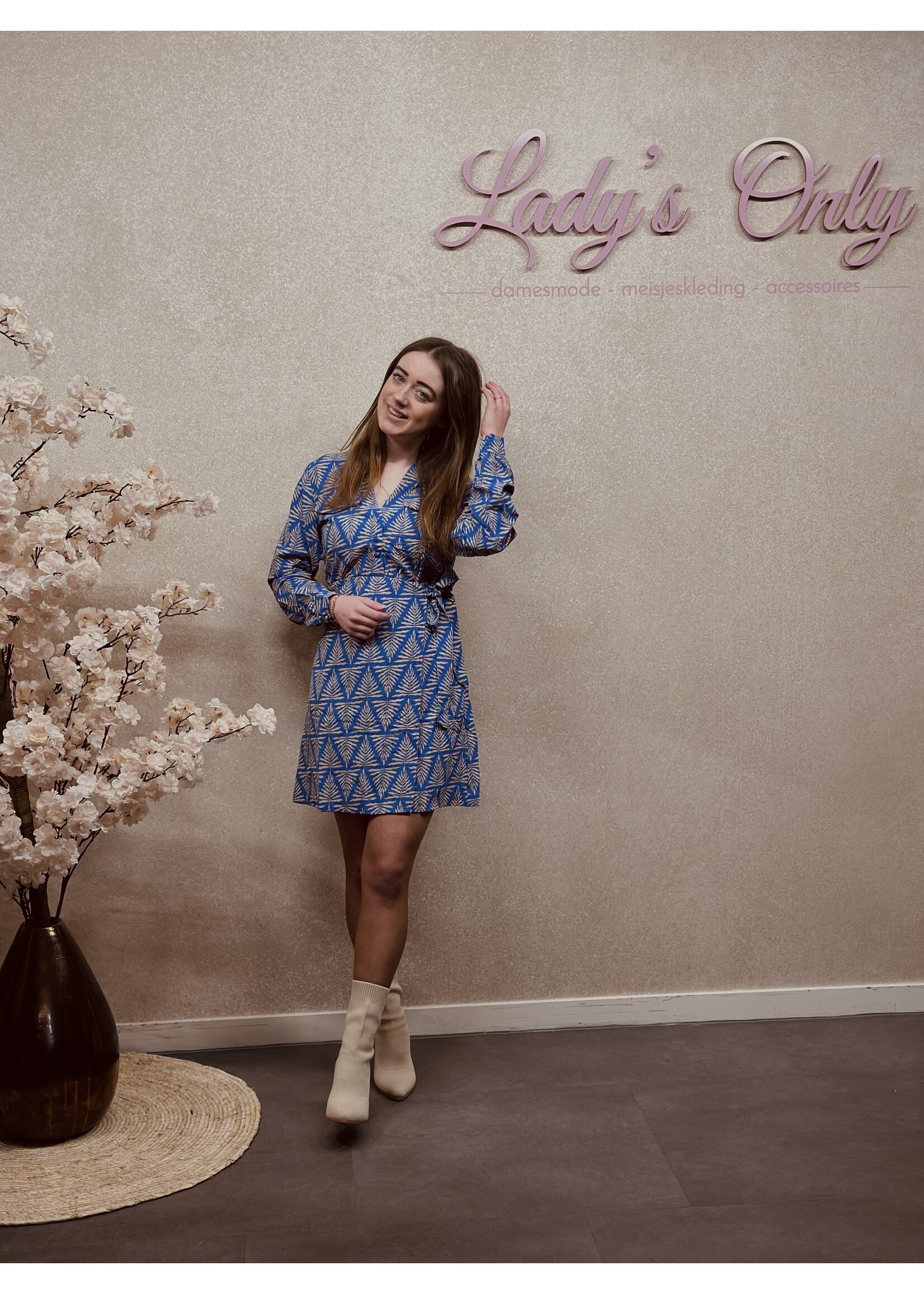 Lofty Manner Lofty Manner Sem dress blue/camel print