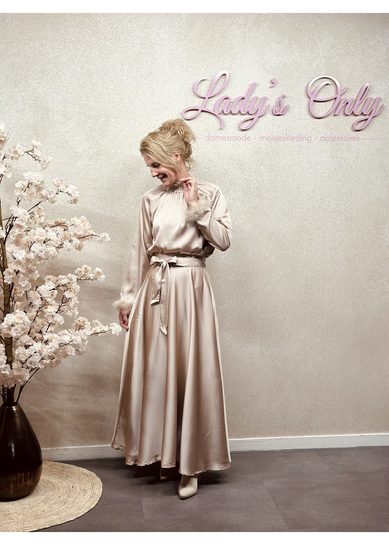 Kylene set blouse + skirt bronze