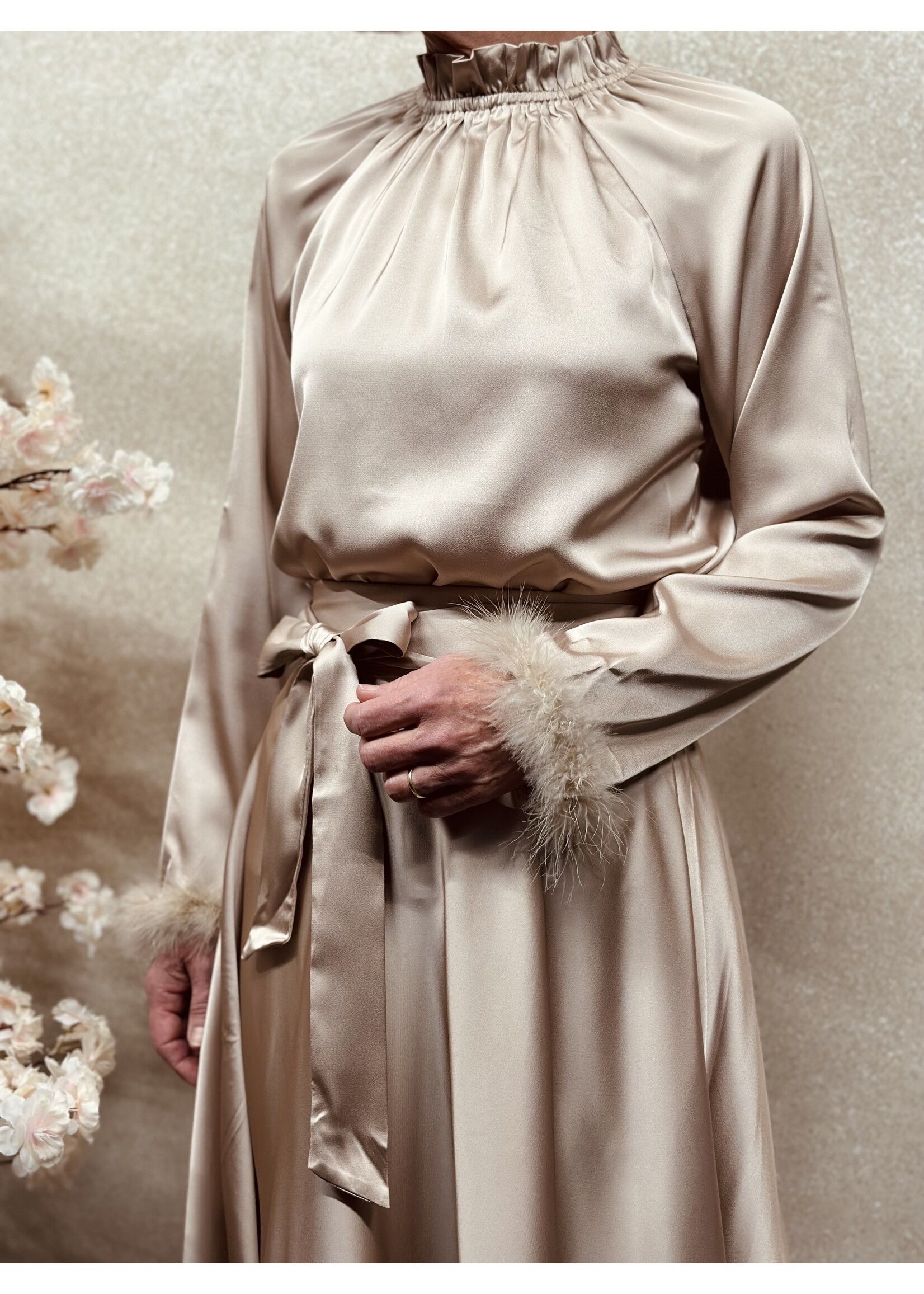 Kylene set blouse + skirt bronze