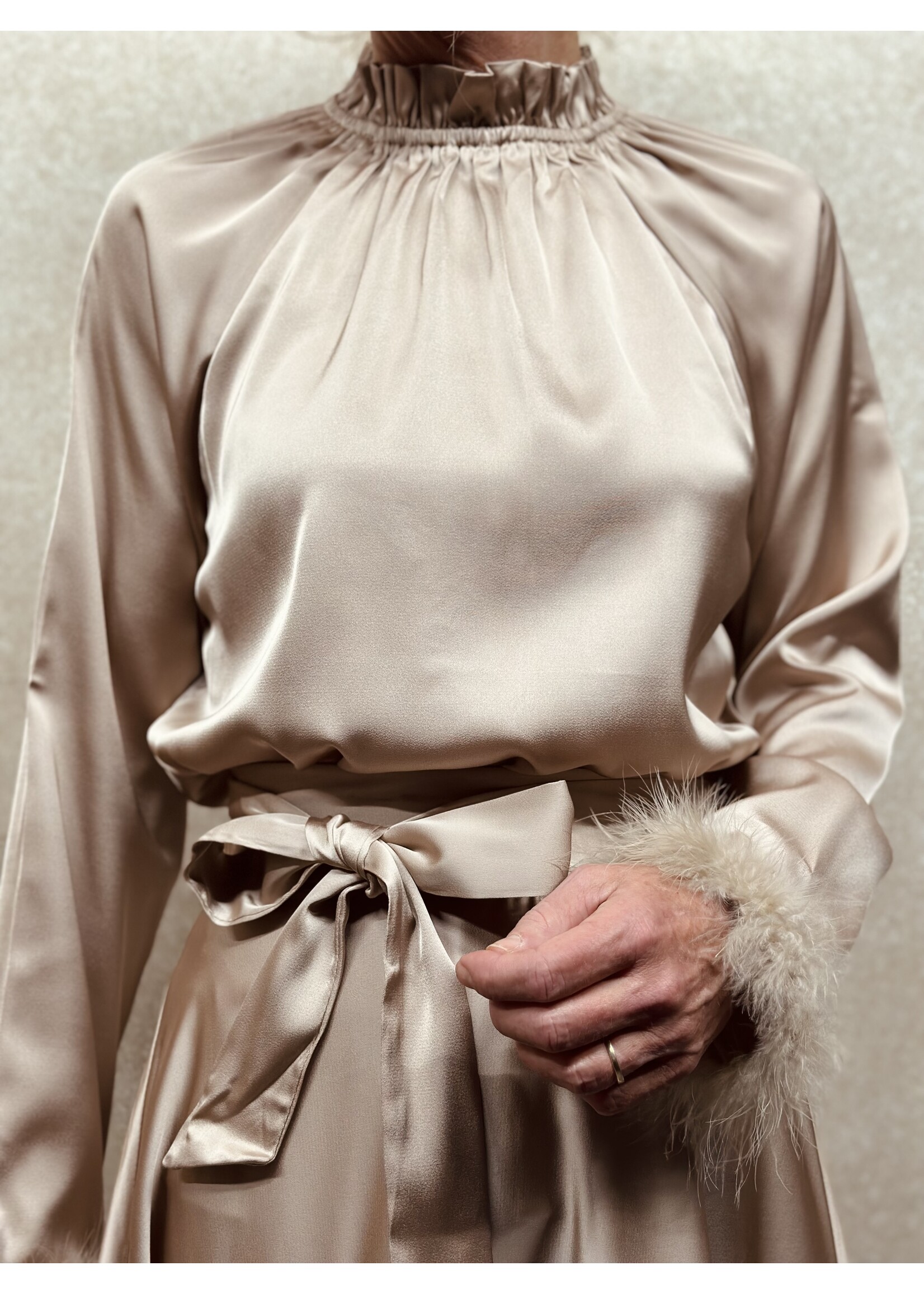 Kylene set blouse + skirt bronze