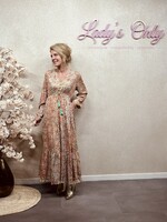 Brigritta long dress print green/red One Size