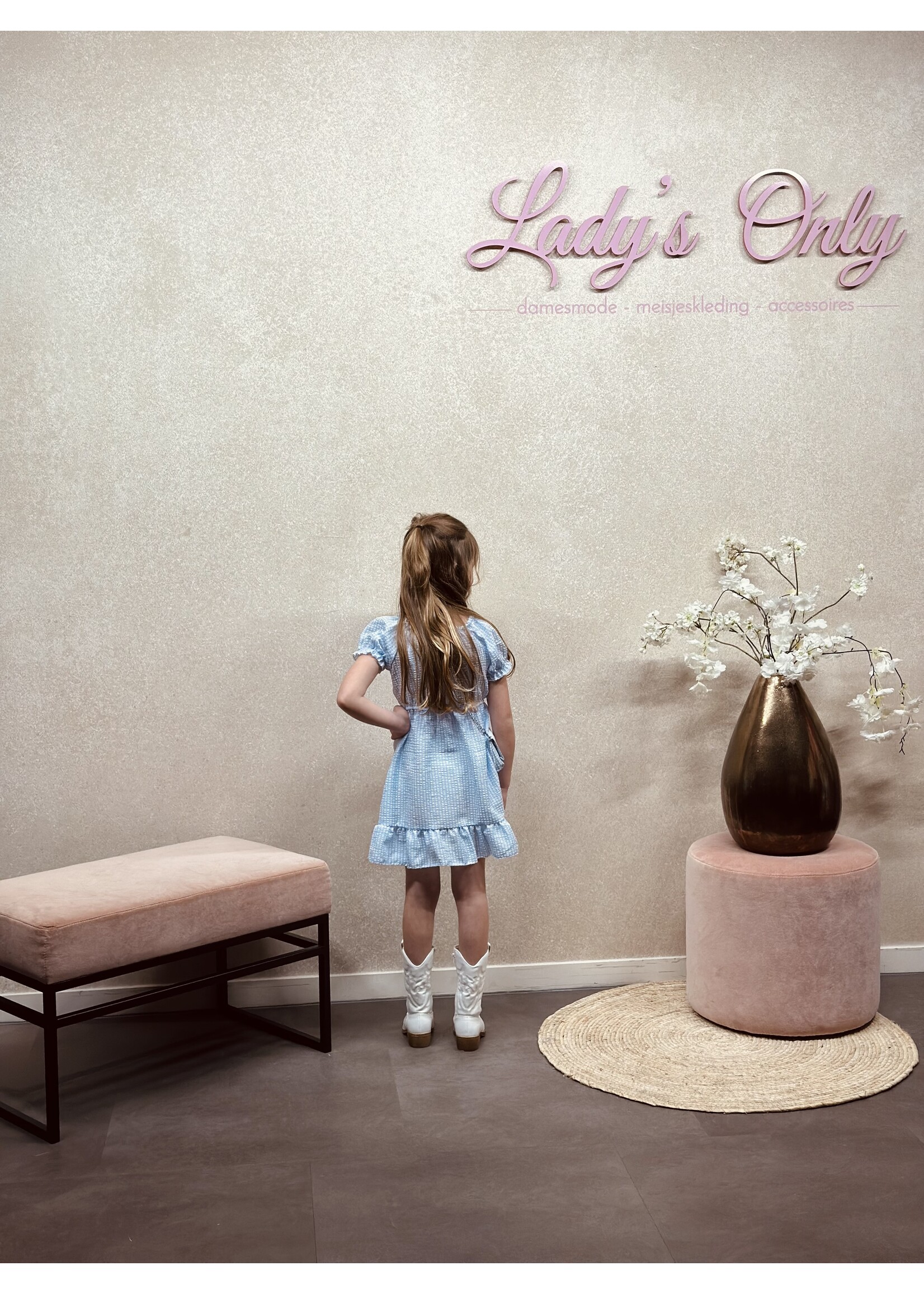 Sophie dress blue/offwhite