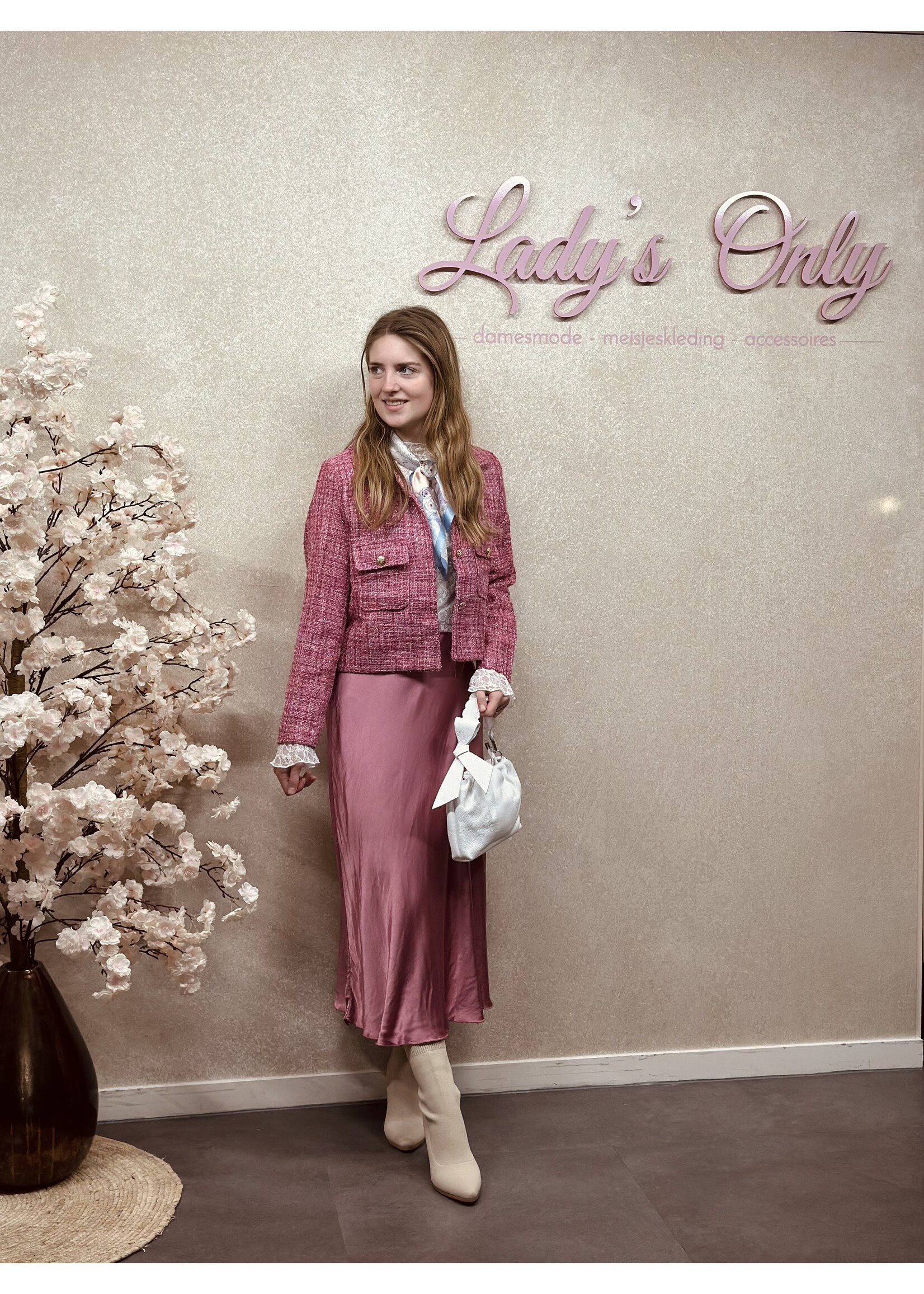 Celianne jacket raspberry pink print