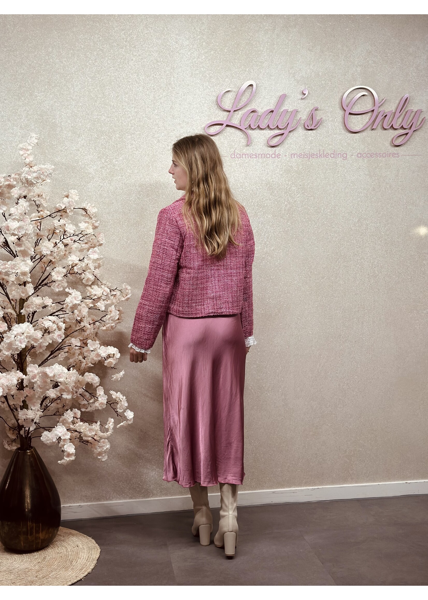 Celianne jacket raspberry pink print