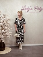 Smashed Lemon Smashed Lemon Laurien dress beige/black print