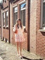 Smashed Lemon Smashed Lemon Livera dress offwhite/pink print
