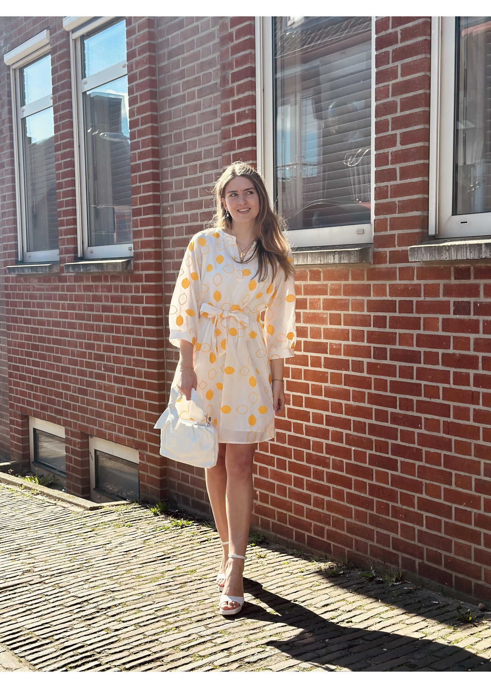 Smashed Lemon Smashed Lemon Livera dress offwhite/yellow print