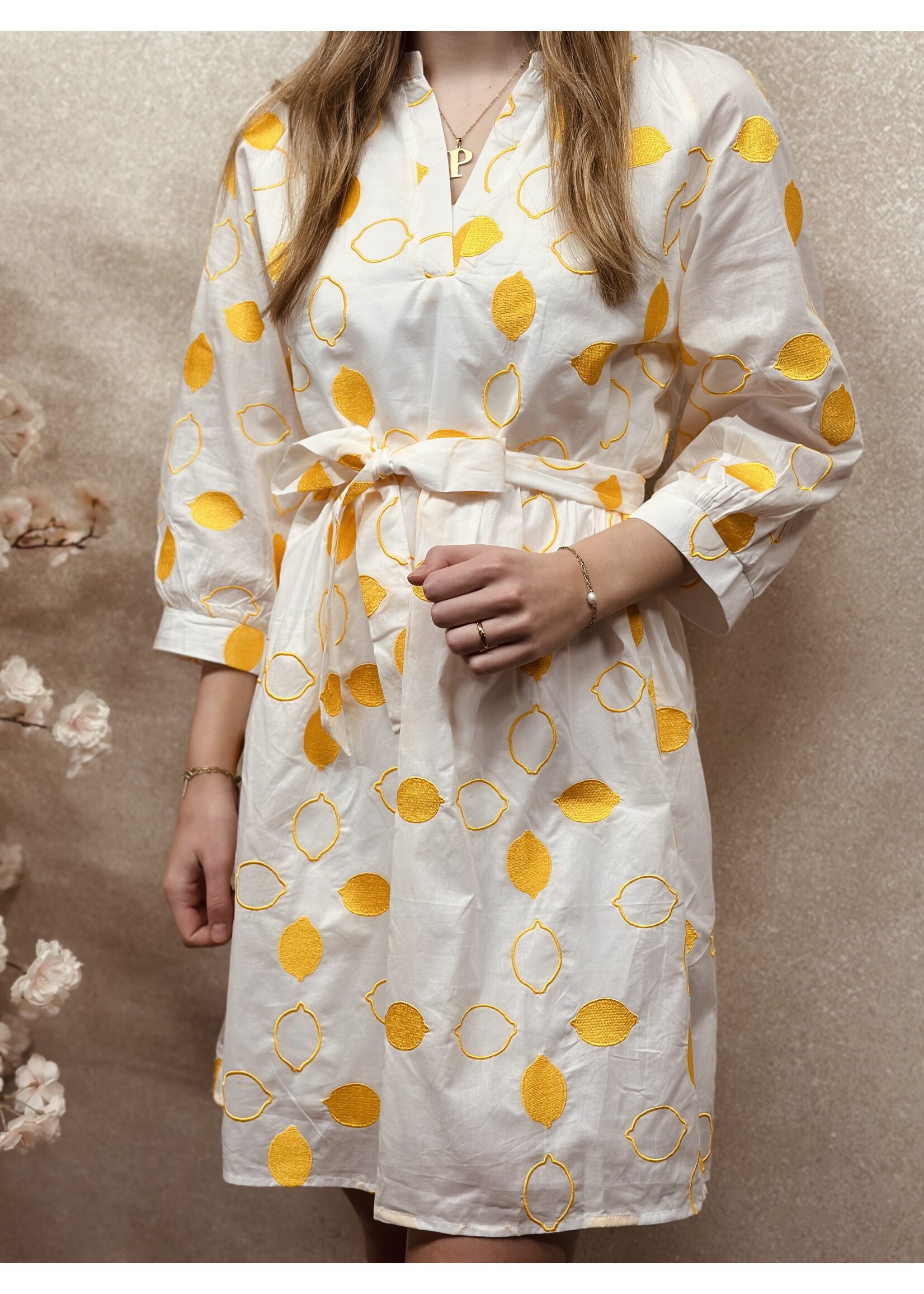Smashed Lemon Smashed Lemon Livera dress offwhite/yellow print