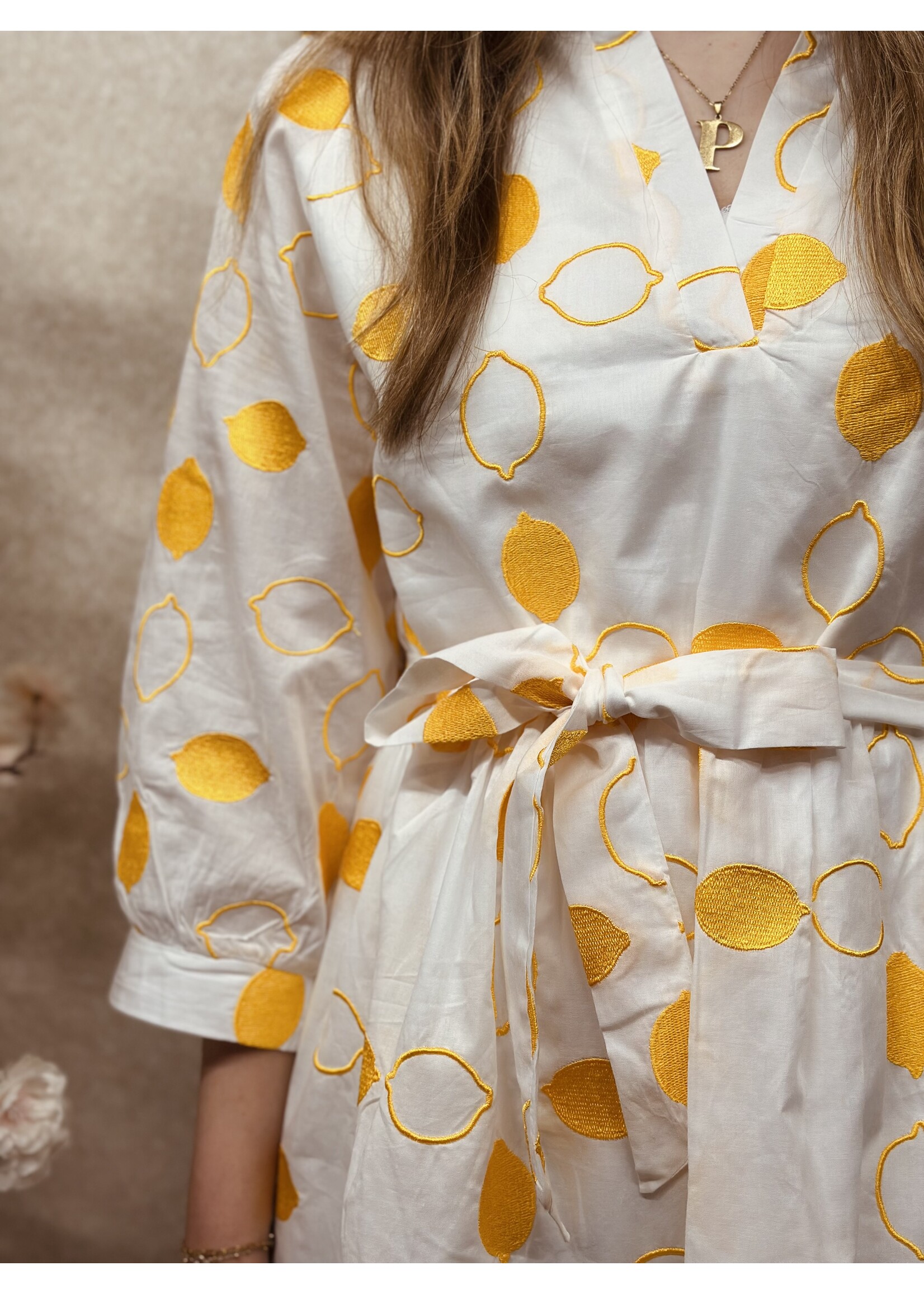 Smashed Lemon Smashed Lemon Livera dress offwhite/yellow print