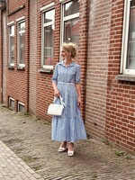 Therese long dress stripes blue/white One Size
